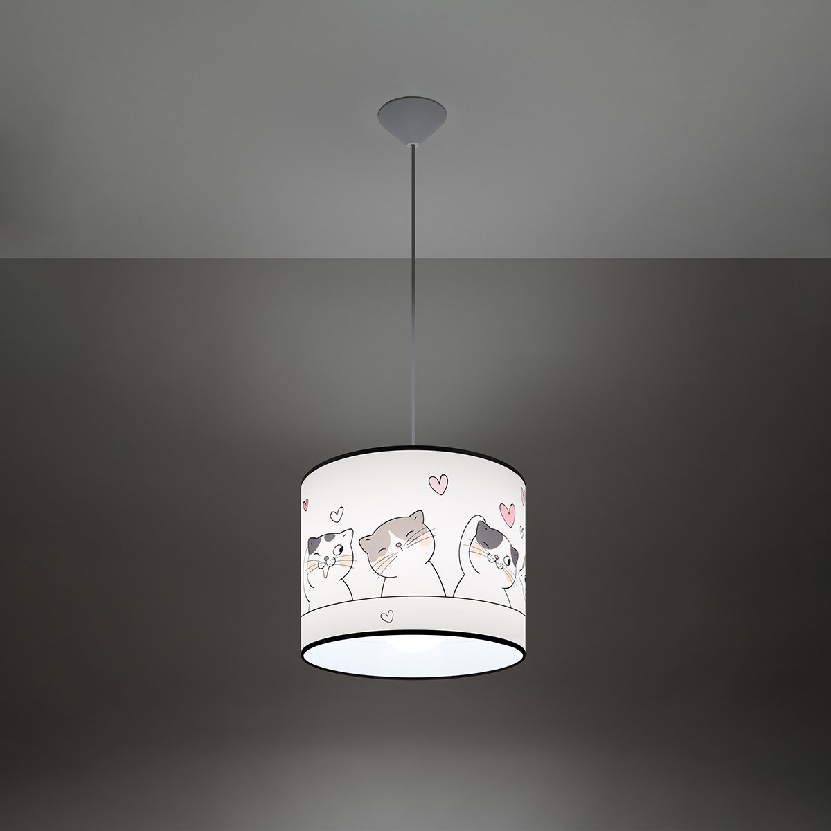 Suspension PVC Multicolore E27 1 Chat 3d 30 multicolore, EDEN