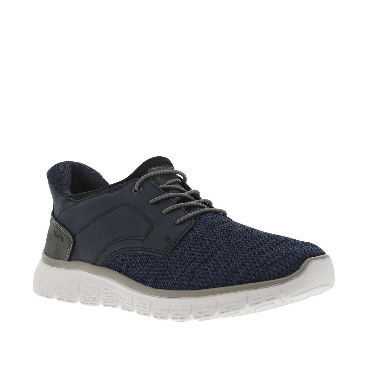 Sneakers kaki à talon plat et à lacets élastiqués kaki avec marque embossée marine, RIEKER