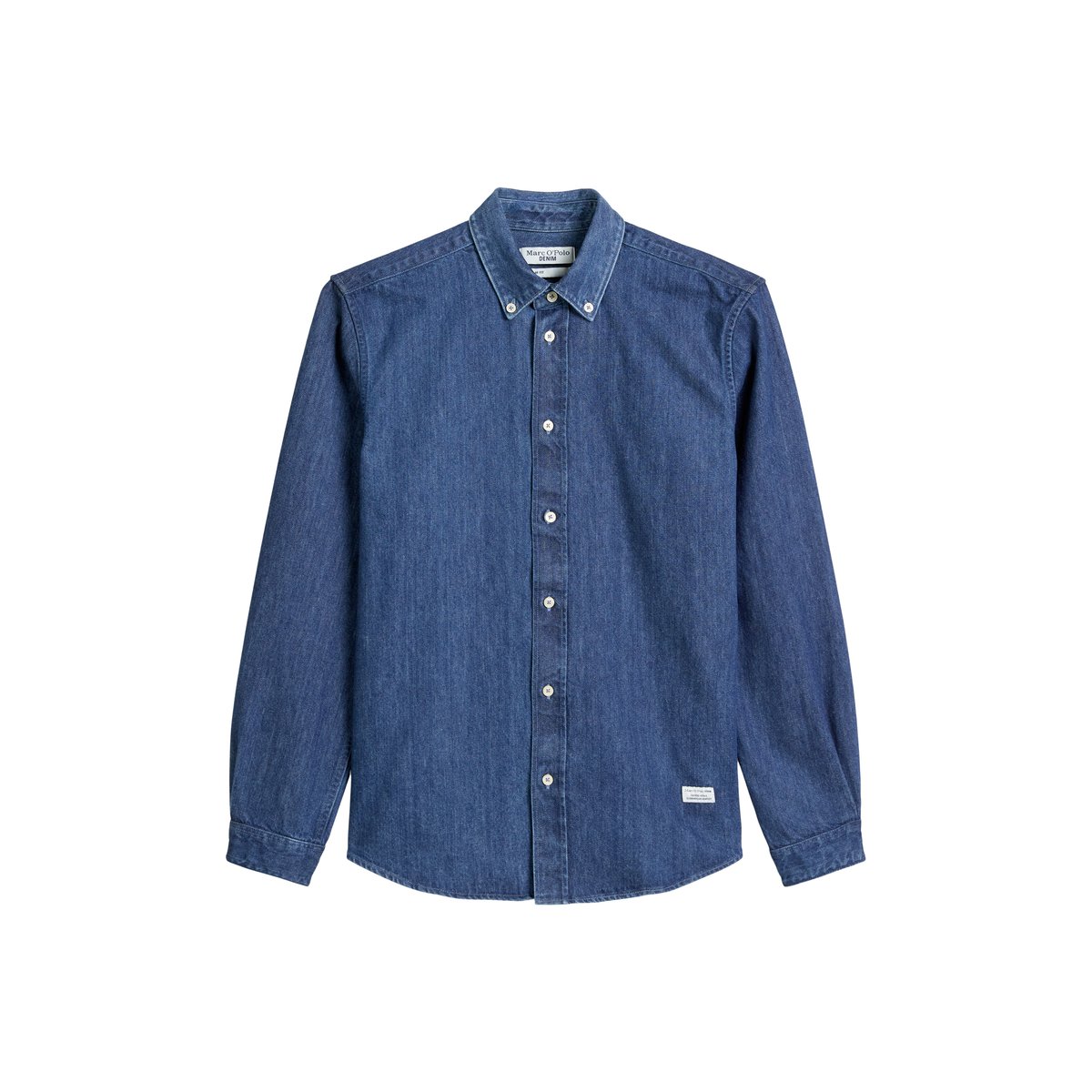 Chemise en jean regular en pur coton bio bleu moyen, MARC O’POLO DENIM