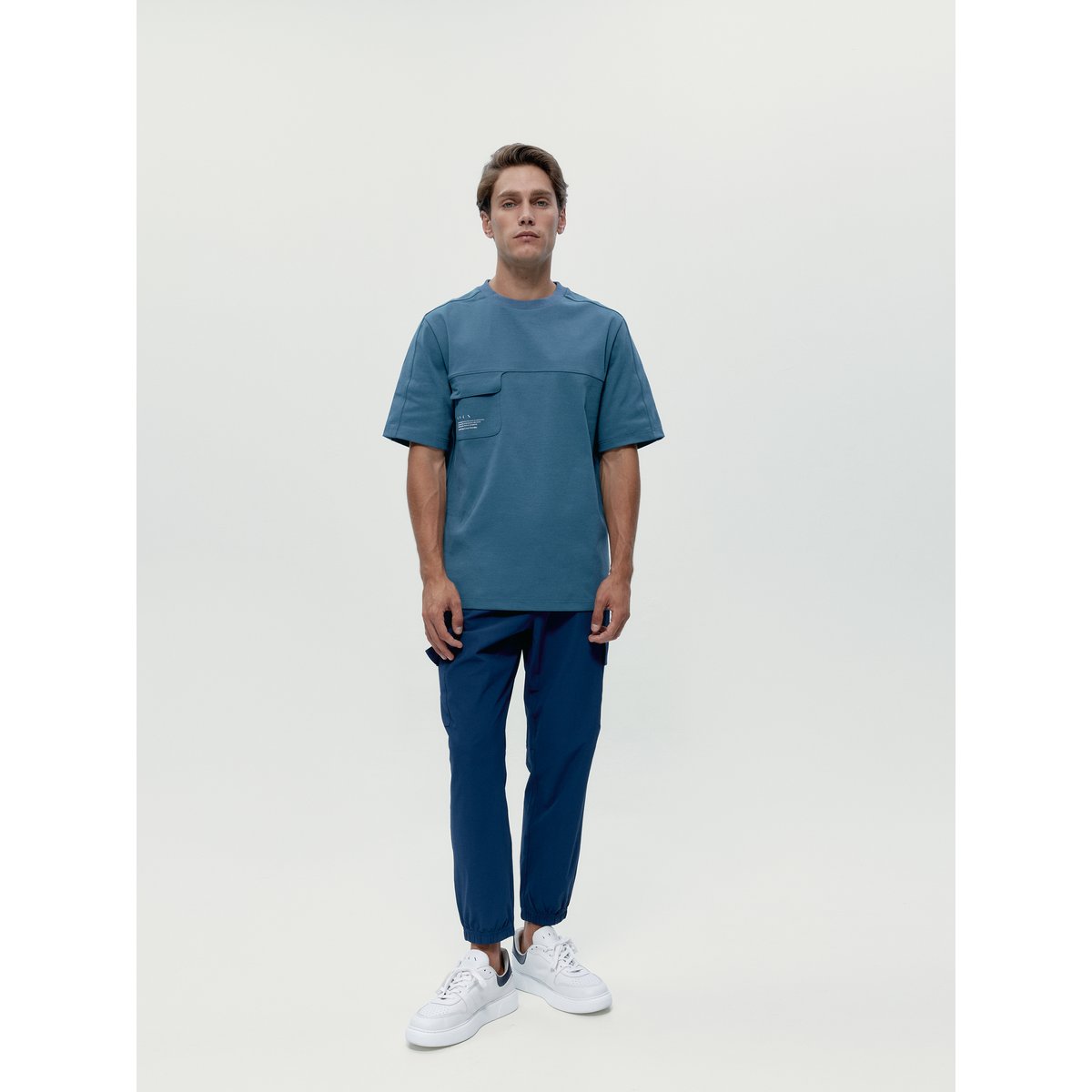 T-shirt de sport homme Tirreno Manches courtes coupe oversize bleu urbain, BORN