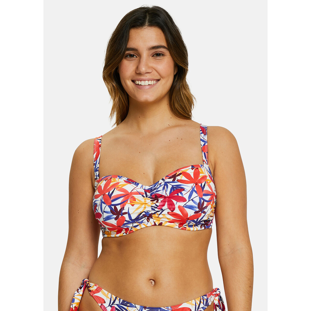 Island Dream Bandeau Bikini Top white floral print, SANS COMPLEXE