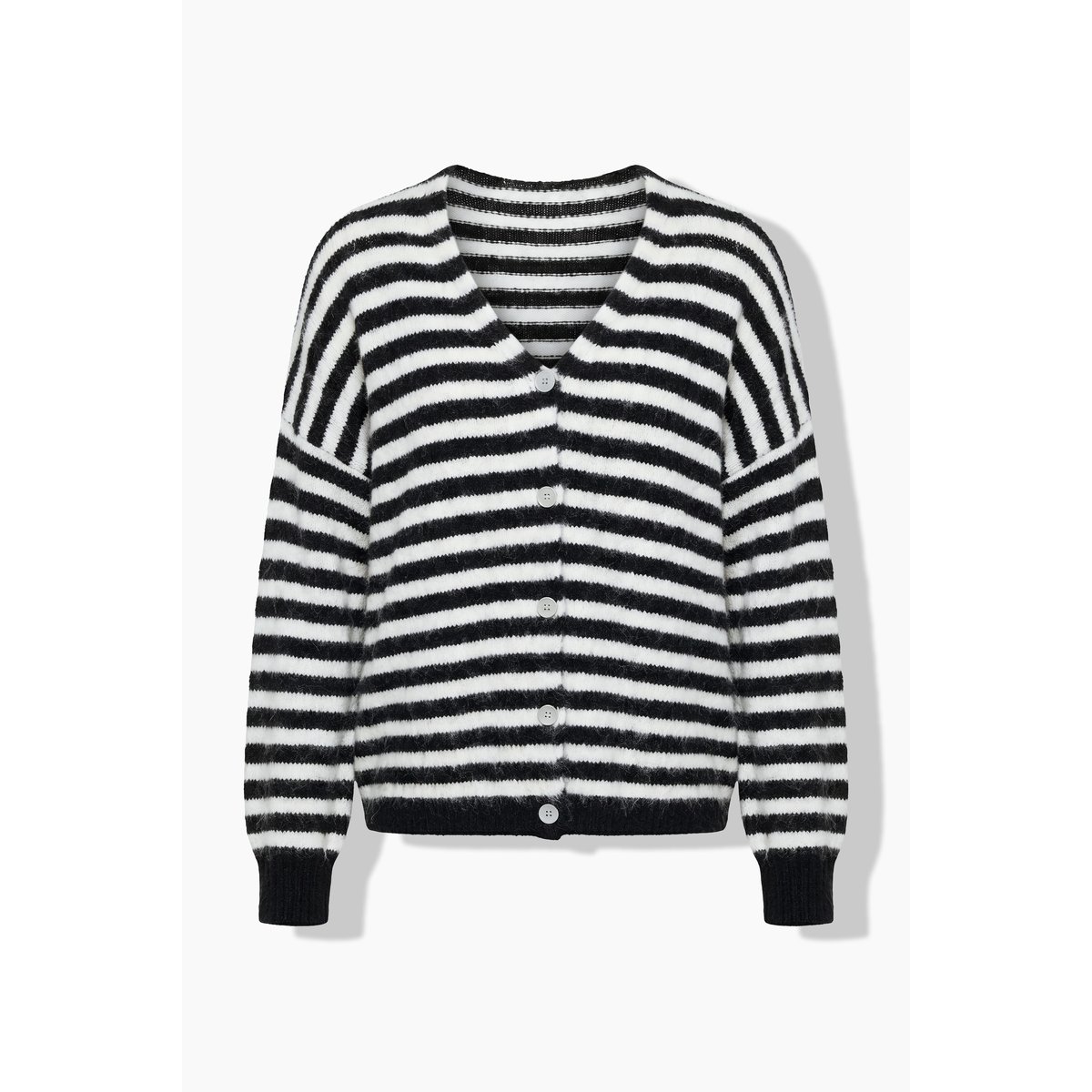 Cardigan, oversize, rayé, manches longues noir, STUDIO UNTOLD