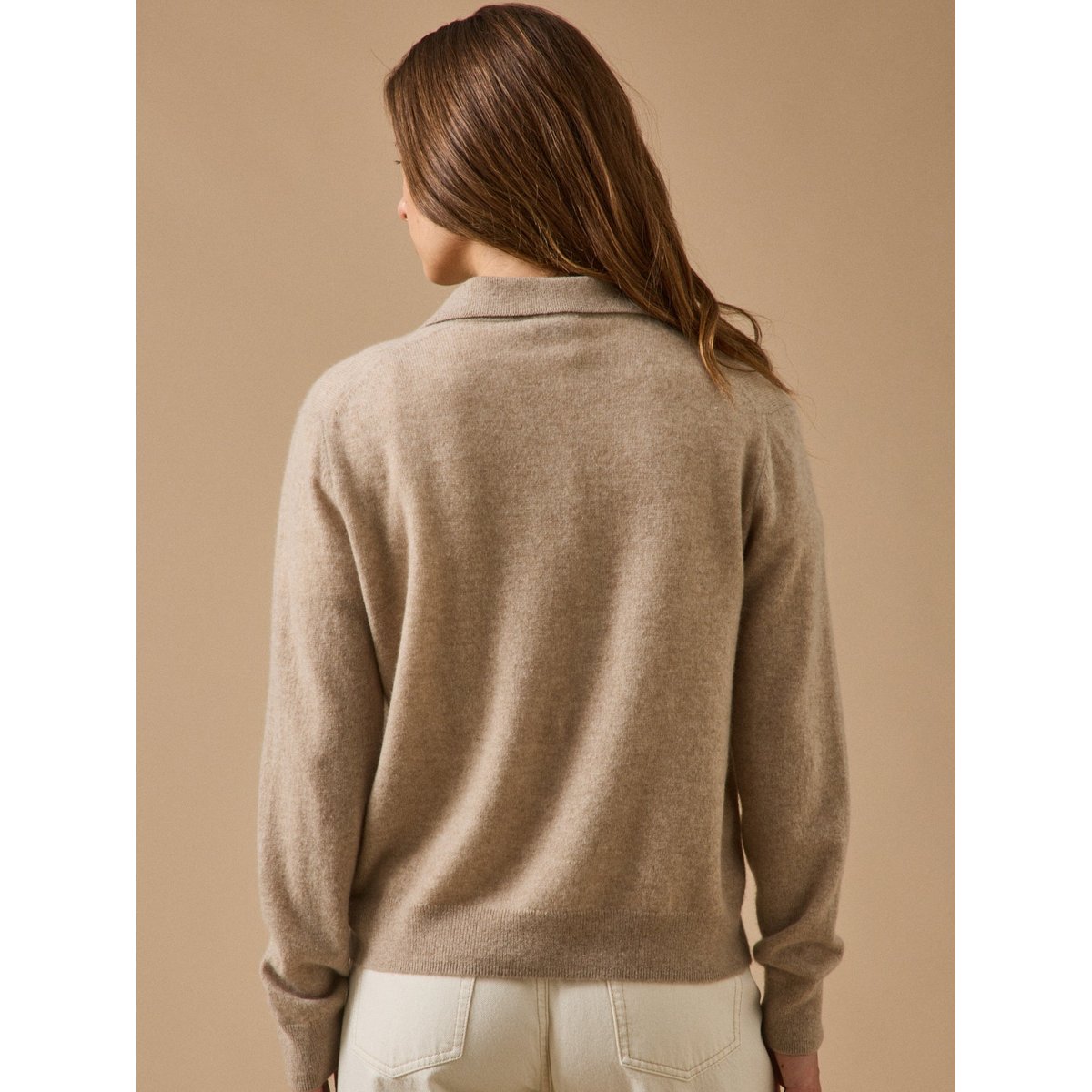 Pull col polo - Collection Cachemire grege, CYRILLUS