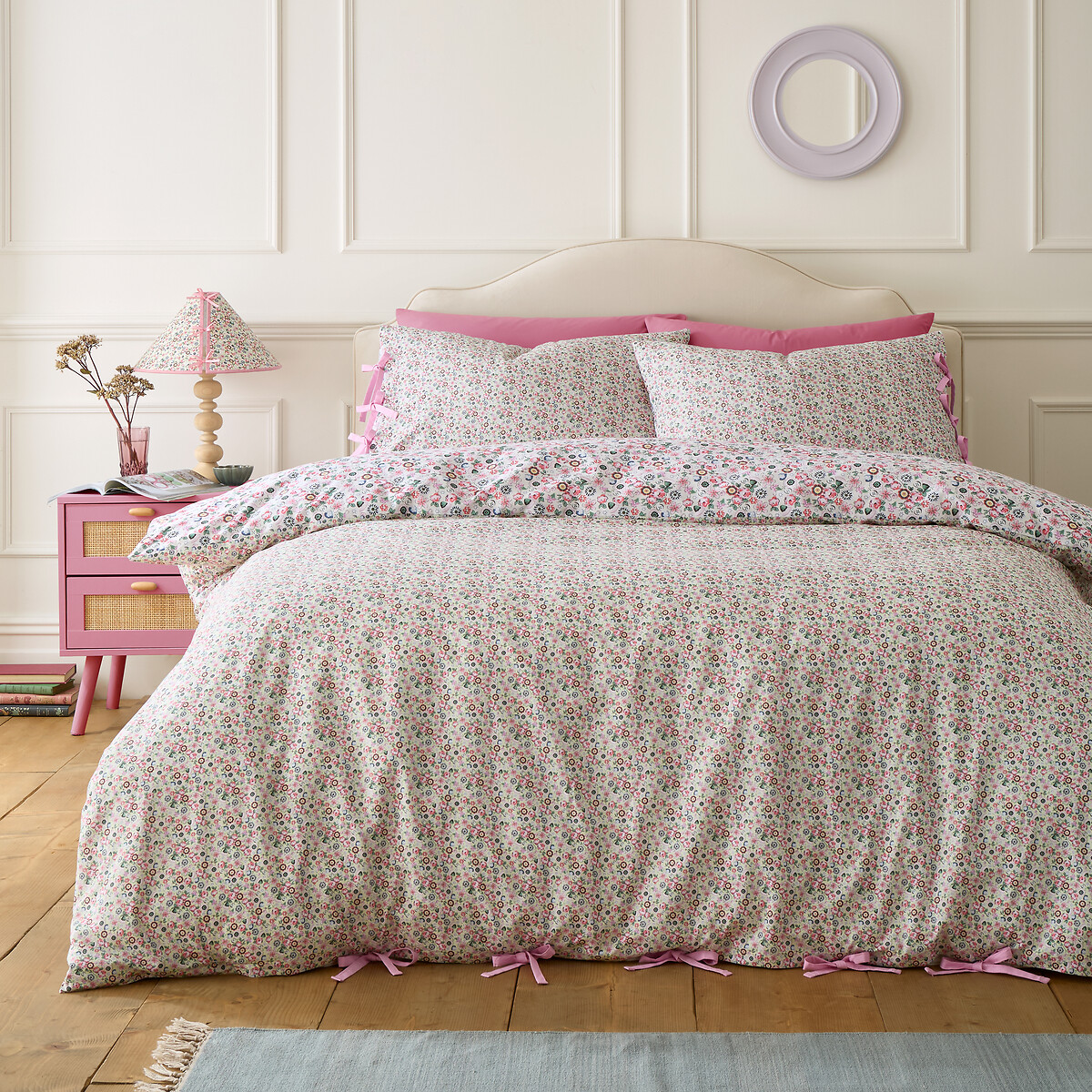 Pearly Queen Ditsy Reversible Cotton Duvet Cover And Pillowcase Set pink, CATH KIDSTON