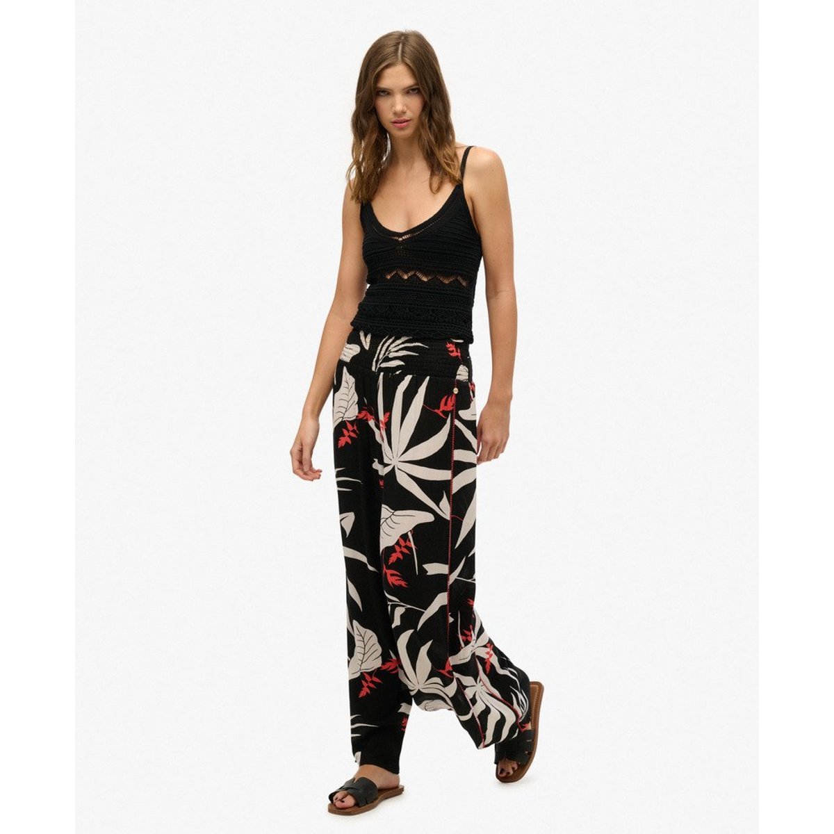 Pantalon de plage jungle noir, SUPERDRY
