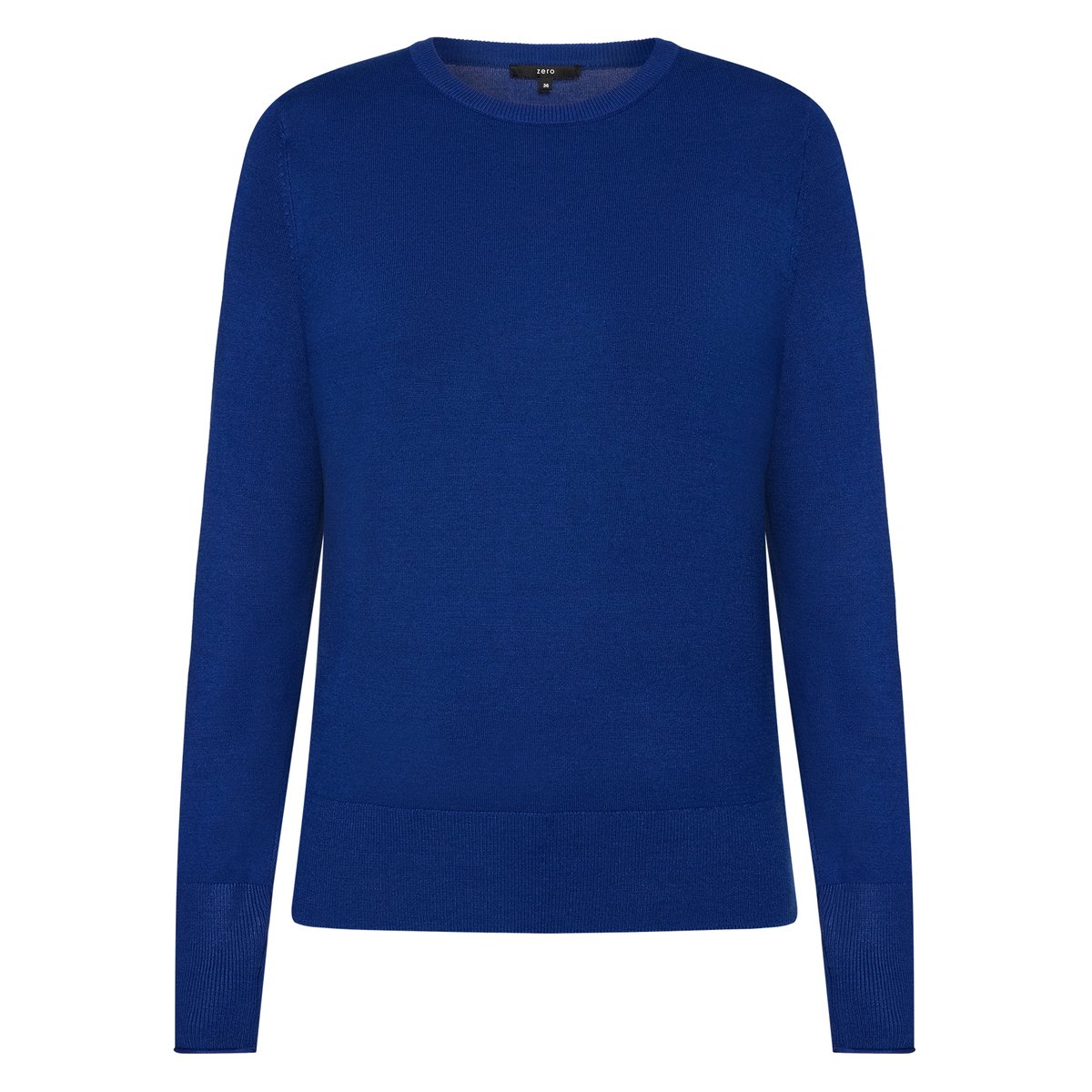 Pull-over en fine maille à col droit sodalite blue, ZERO