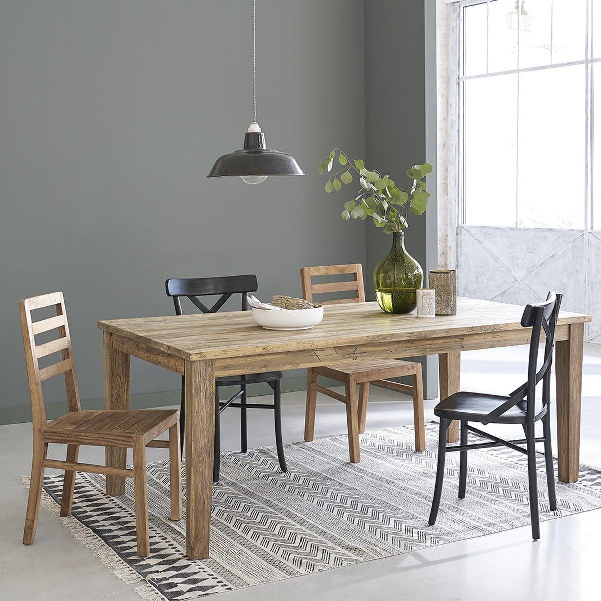 Table extensible en teck recyclé massif 14 pers. CARGO naturel, BERAH GETAH