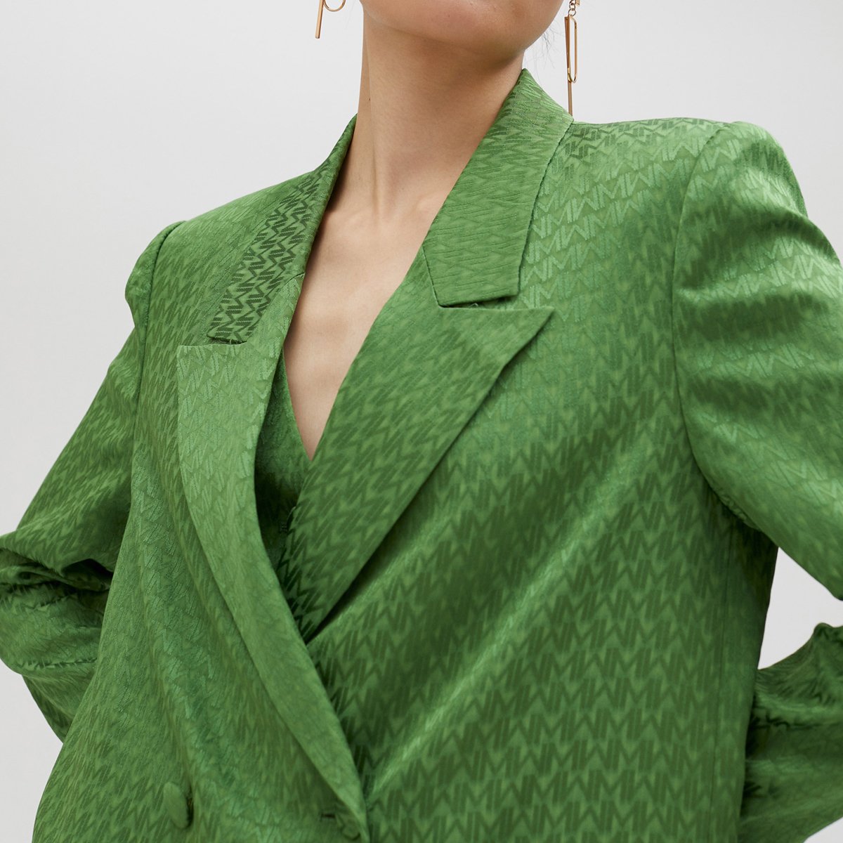 Blazer à manches longues et col à revers vert amande, LOLA CASADEMUNT