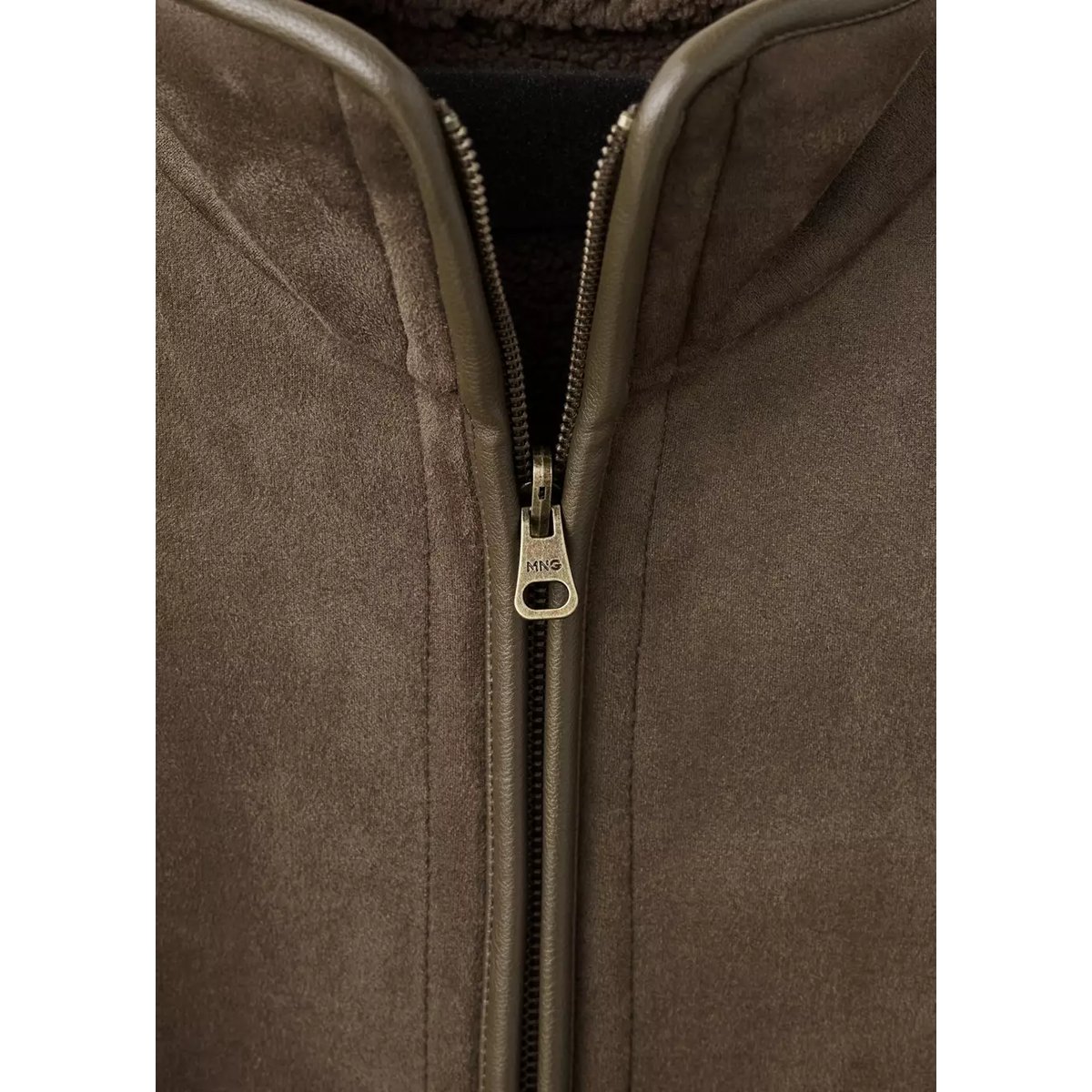 Veste double face intérieur moutonné olive, MANGO MAN