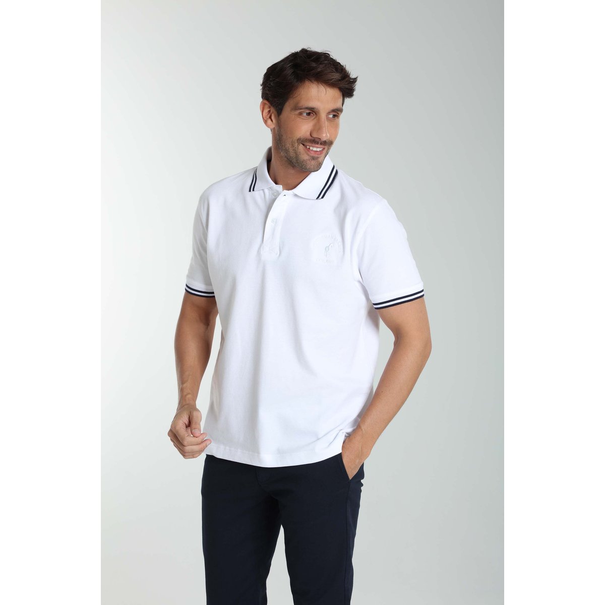 Polo manches courtes en coton PRAY blanc, GENTLEMAN FARMER