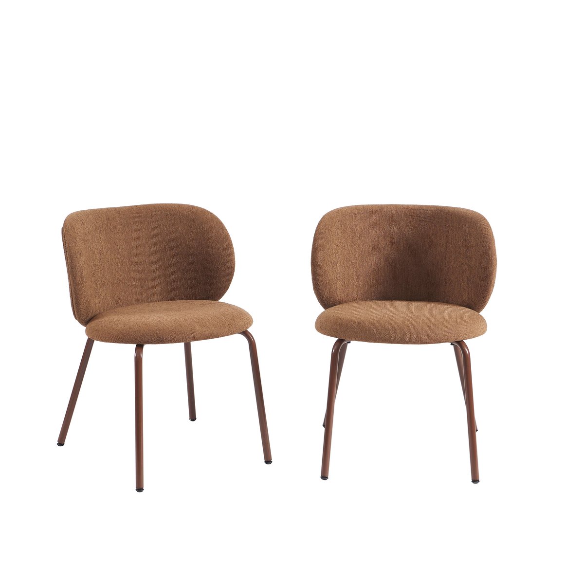 Lot de 2 chaises en tissu et acier SERENA marron, SORELH