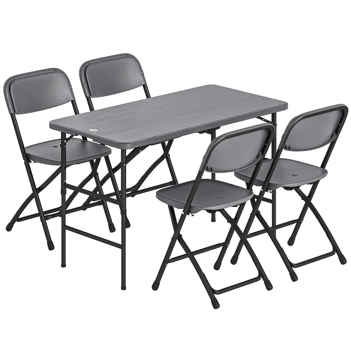 Salon de jardin pliable 4 places gris, OUTSUNNY