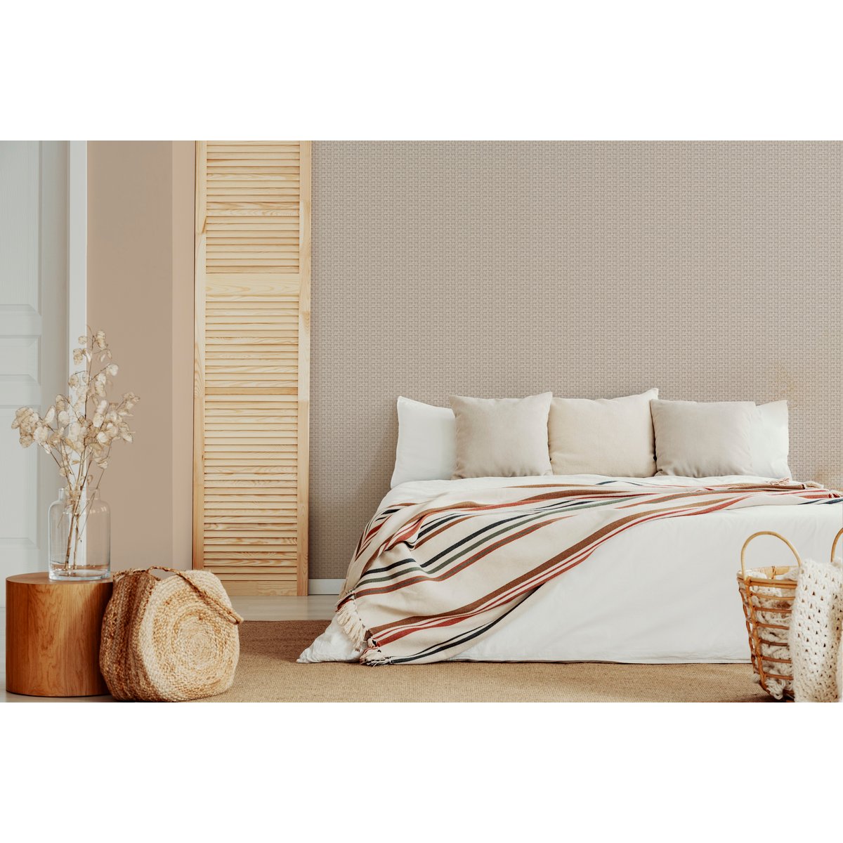 Papier peint Tissage rotin crème, SUBLIME