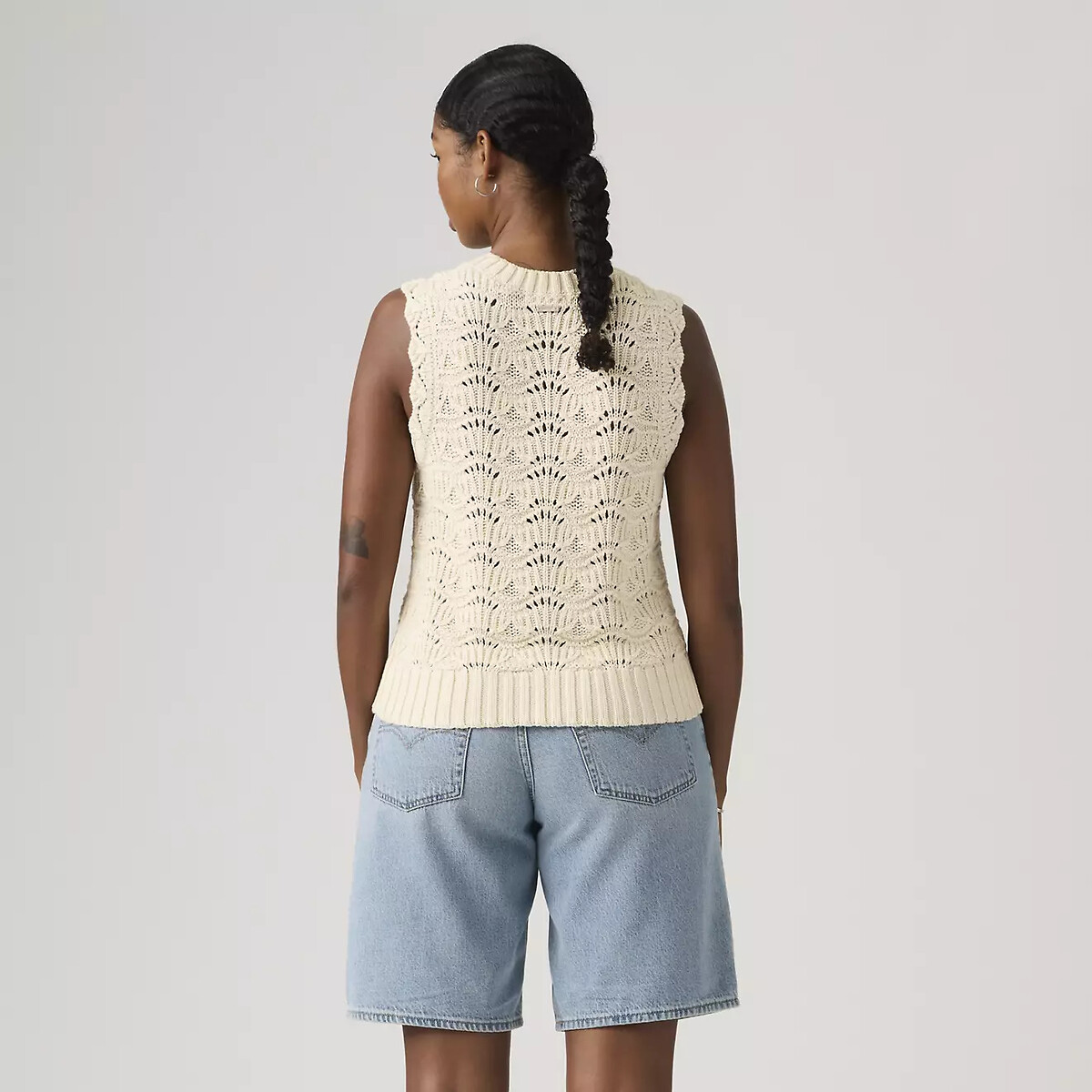 Haut en crochet sans manches ecru, LEVI'S