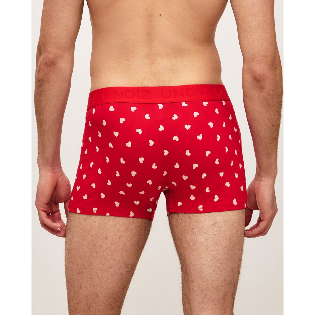 Boxer en coton motifs coeurs REPEATIZ REDCO rouge, UNDIZ