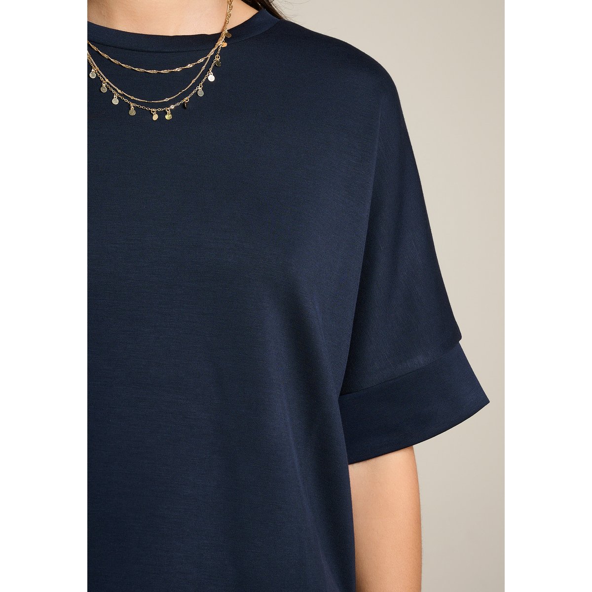 T-shirt fluide bleu marine, LOLALIZA