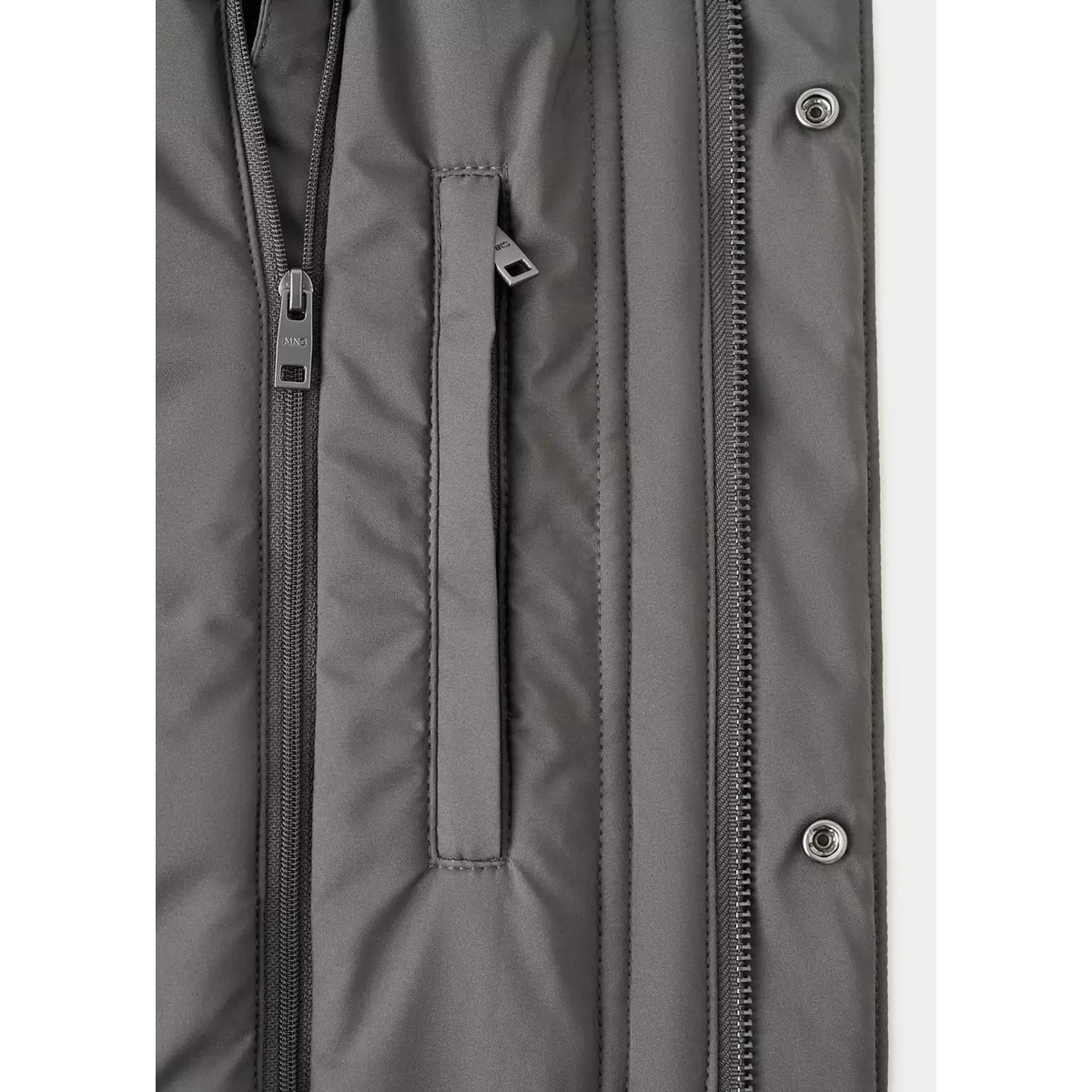 Parka matelassée déperlante et amovible gris, MANGO MAN