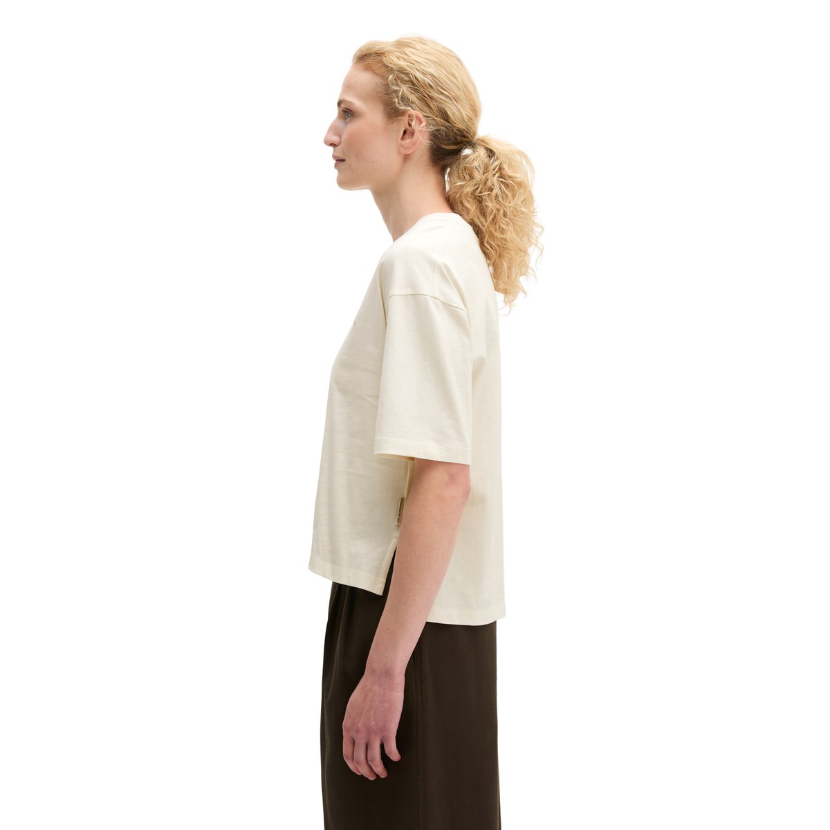 Sweat-shirt oversized boxy en single jersey doux blanc naturel, MARC O'POLO