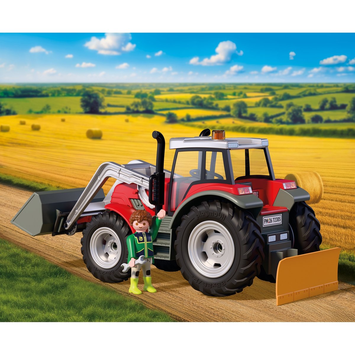Tracteur fourche à paille multicolore, PLAYMOBIL