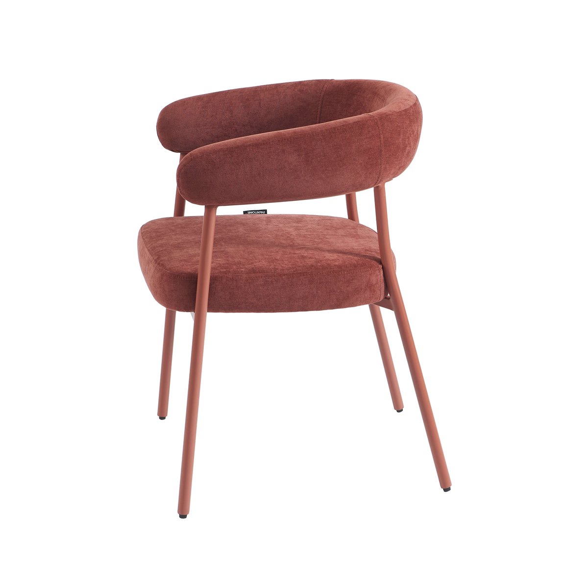 Chaise en tissu et acier terracotta, PANTONE