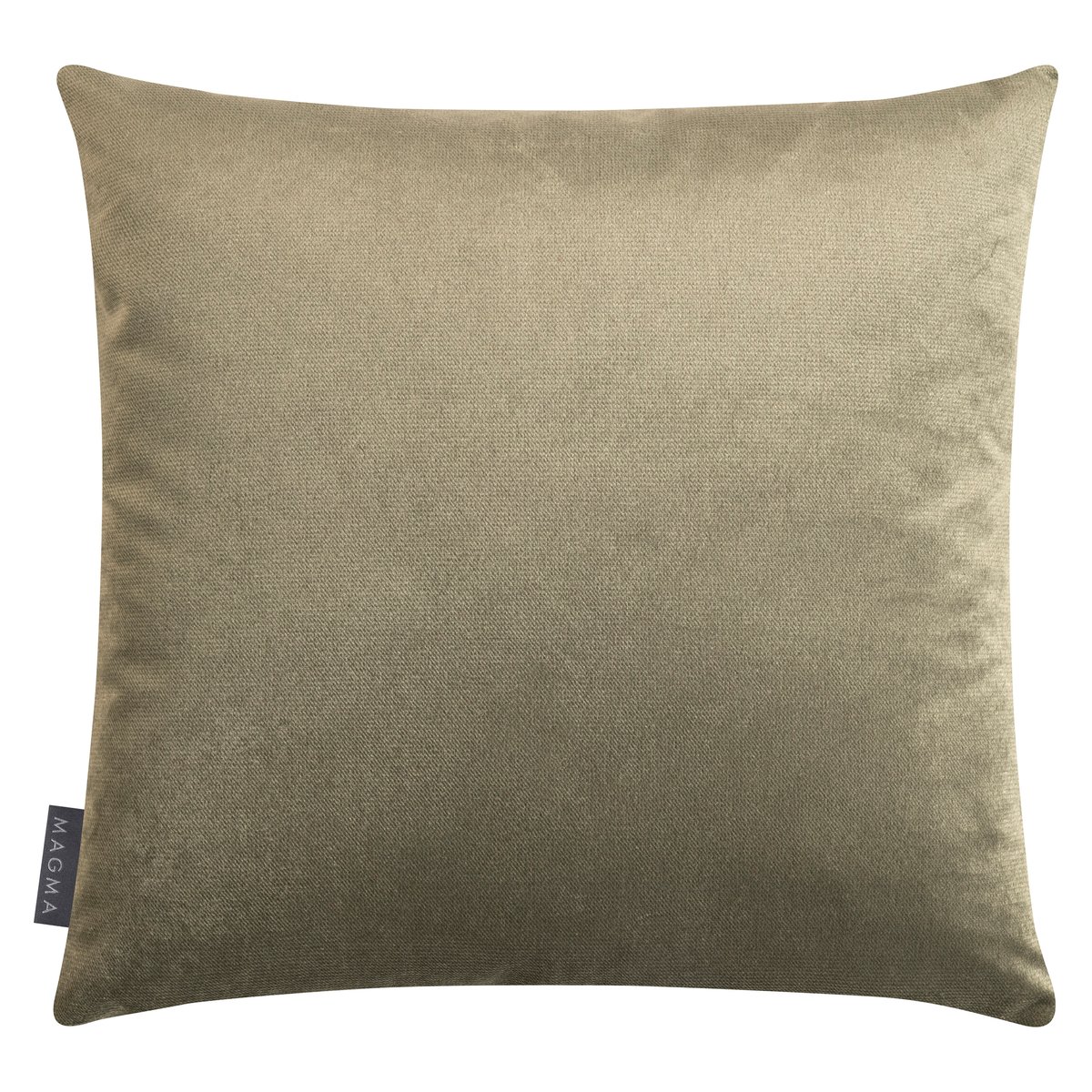 Housse de coussin velours jacquard chenille BACCARA tons de vert et beige, MAGMA HEIMTEX