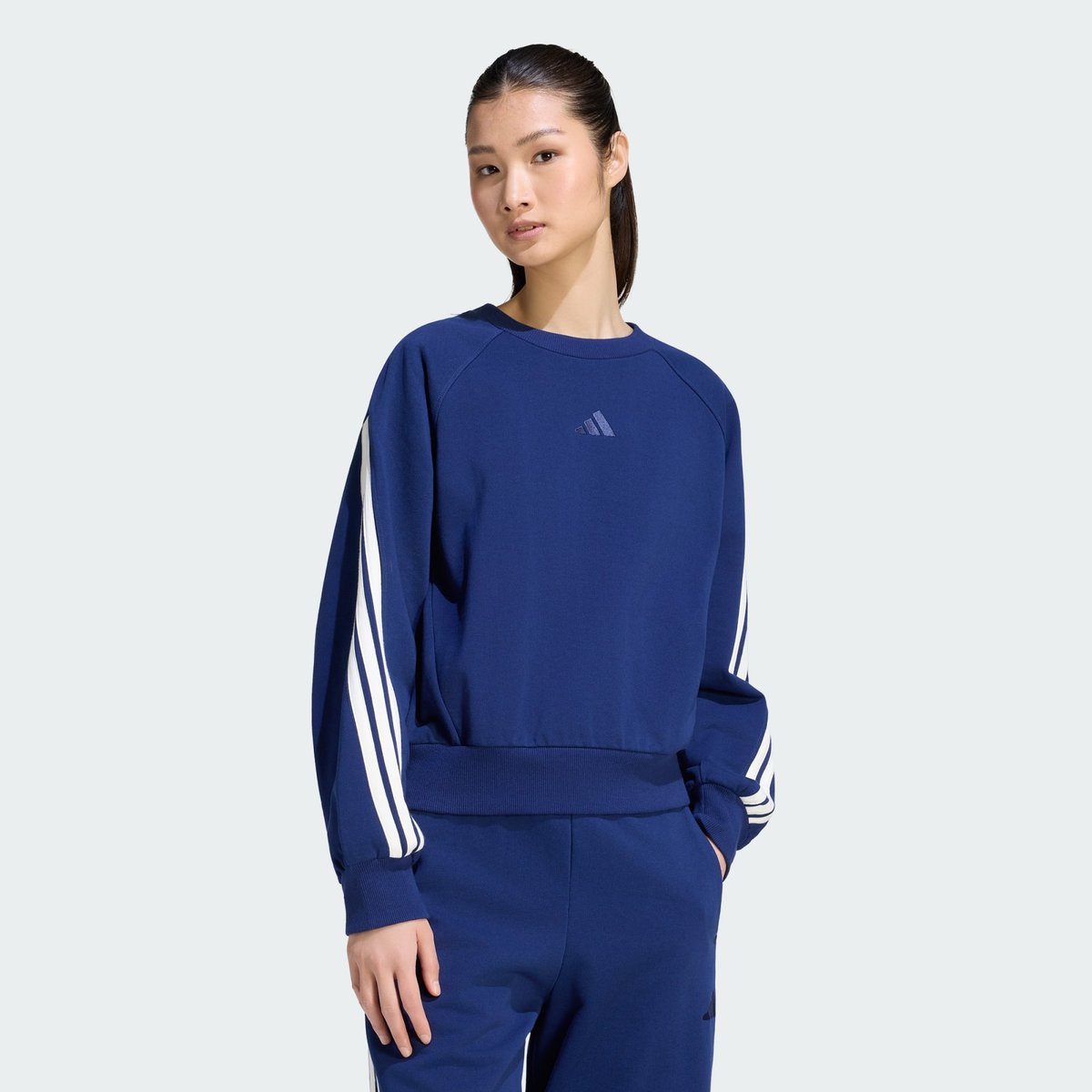 Sweat-Shirt Adidas Kit 3-Stripes Sweat-Shirt Adidas Kit 3-Stripes dark blue / off white, ADIDAS SPORTSWEAR