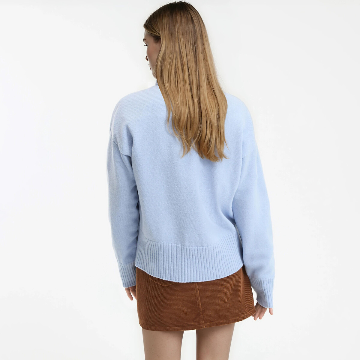 Maglione lana e cachemire made in France blu pastello, LA REDOUTE COLLECTIONS