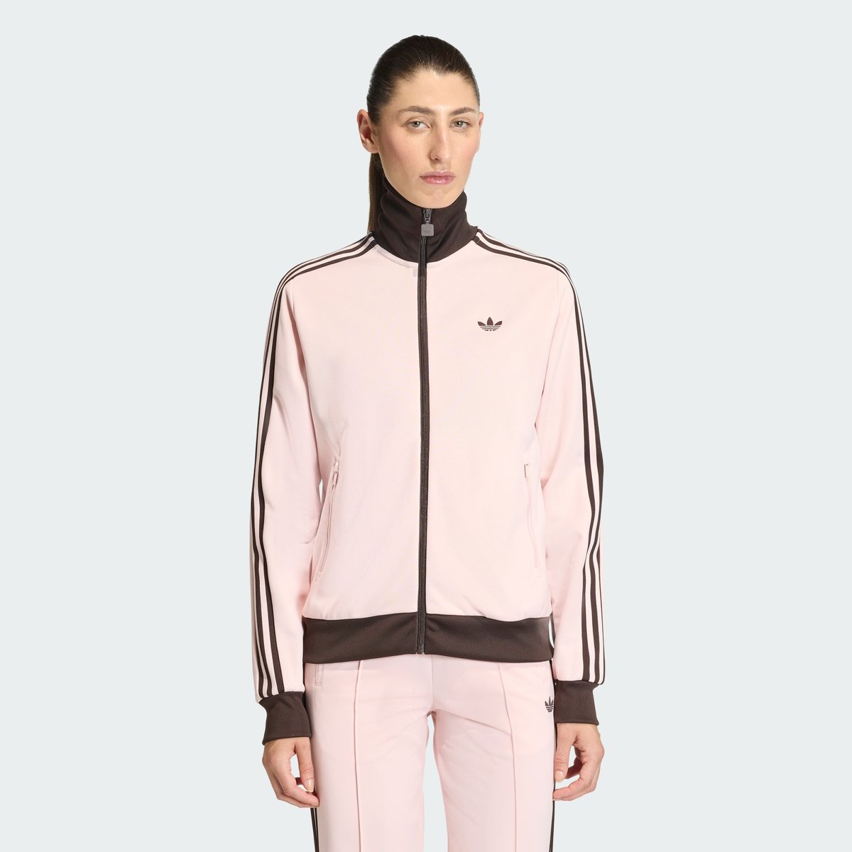 Veste De Survêtement Classic sandy pink / aurora coffee, adidas Originals