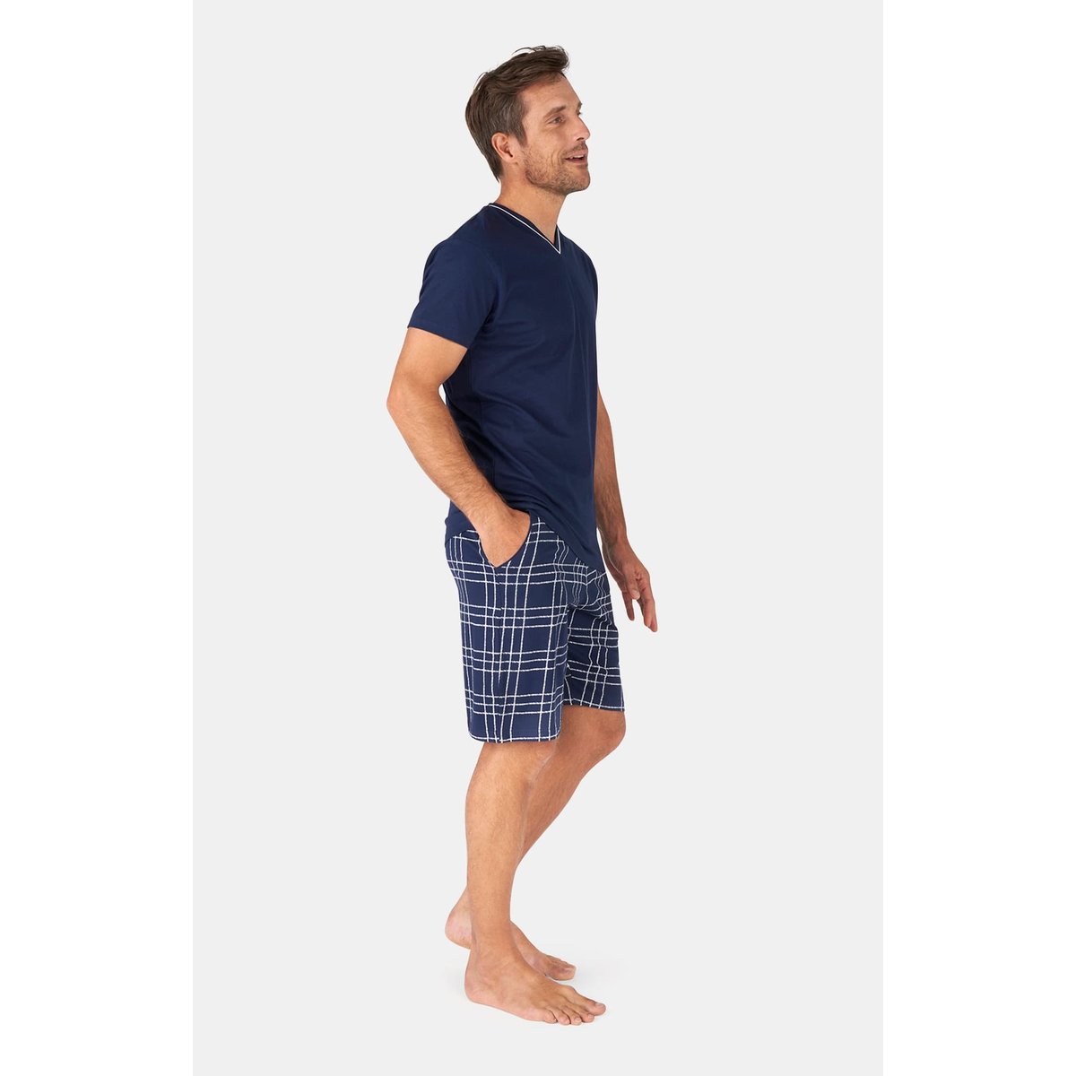 Pyjashort en coton, col V, lewis marine, ARTHUR