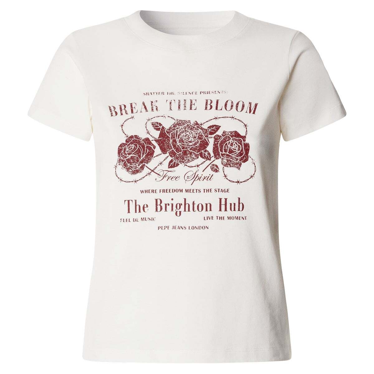 T-Shirt Avec Imprimé Graphique blanche mousse, PEPE JEANS
