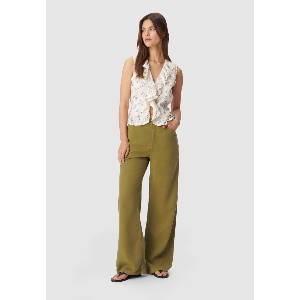 Top imprimé floral blanc cassé, IKKS