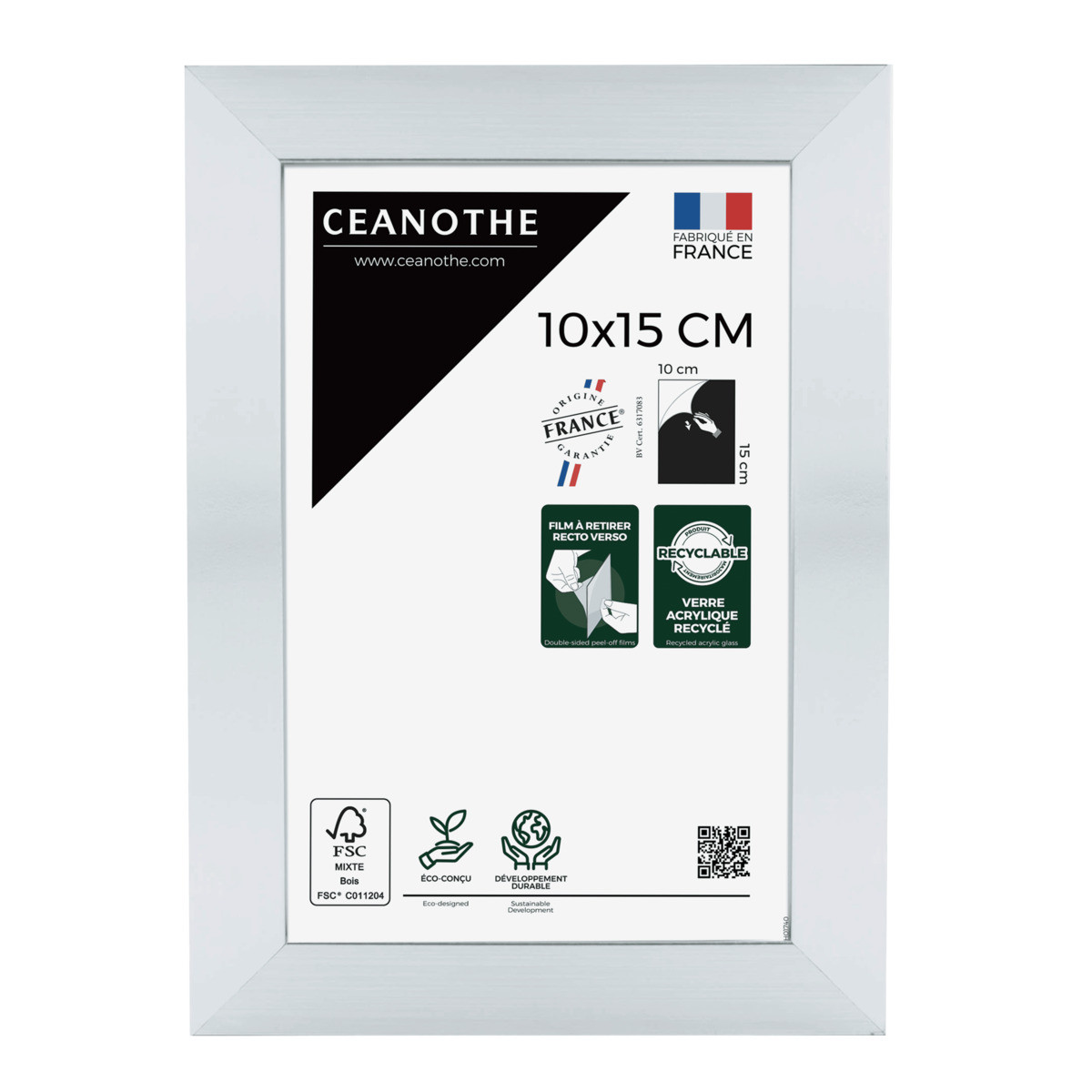 Cadre Photo En Résine Recyclée PRECIOUS acier, CEANOTHE