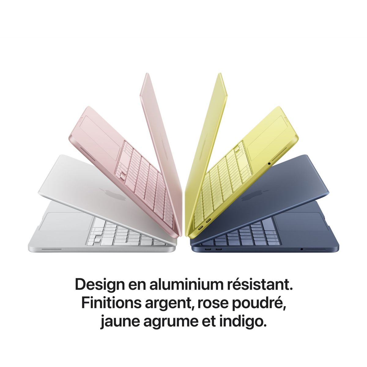 Ordinateur Apple Neo Puce A18 Pro CPU 6 / GPU 5 coeurs Mémoire RAM 8Go Stockage 256Go SSD Jaune agrume couleur unique, APPLE