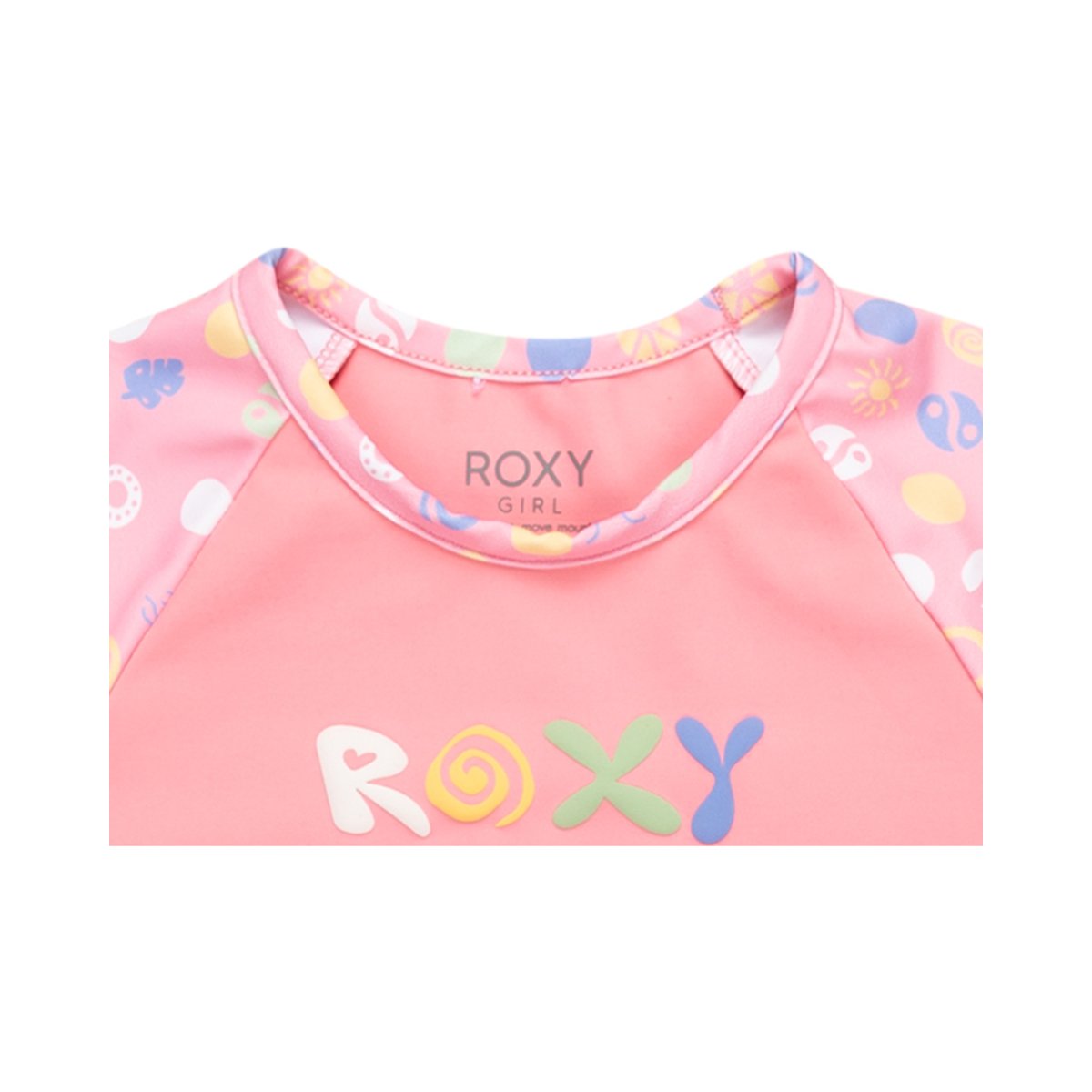 Lycra deux pièces manches courtes. rose plumeria roxy dots, ROXY