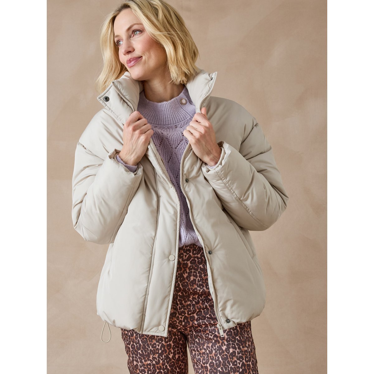 Doudoune courte beige, DAXON