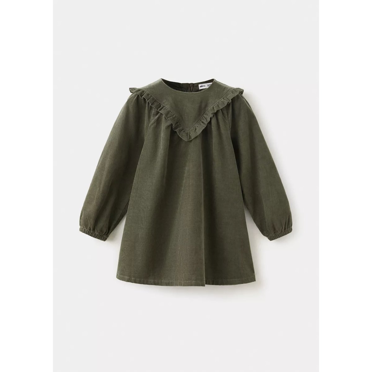 Robe en drap détail volant kaki, MANGO BABY
