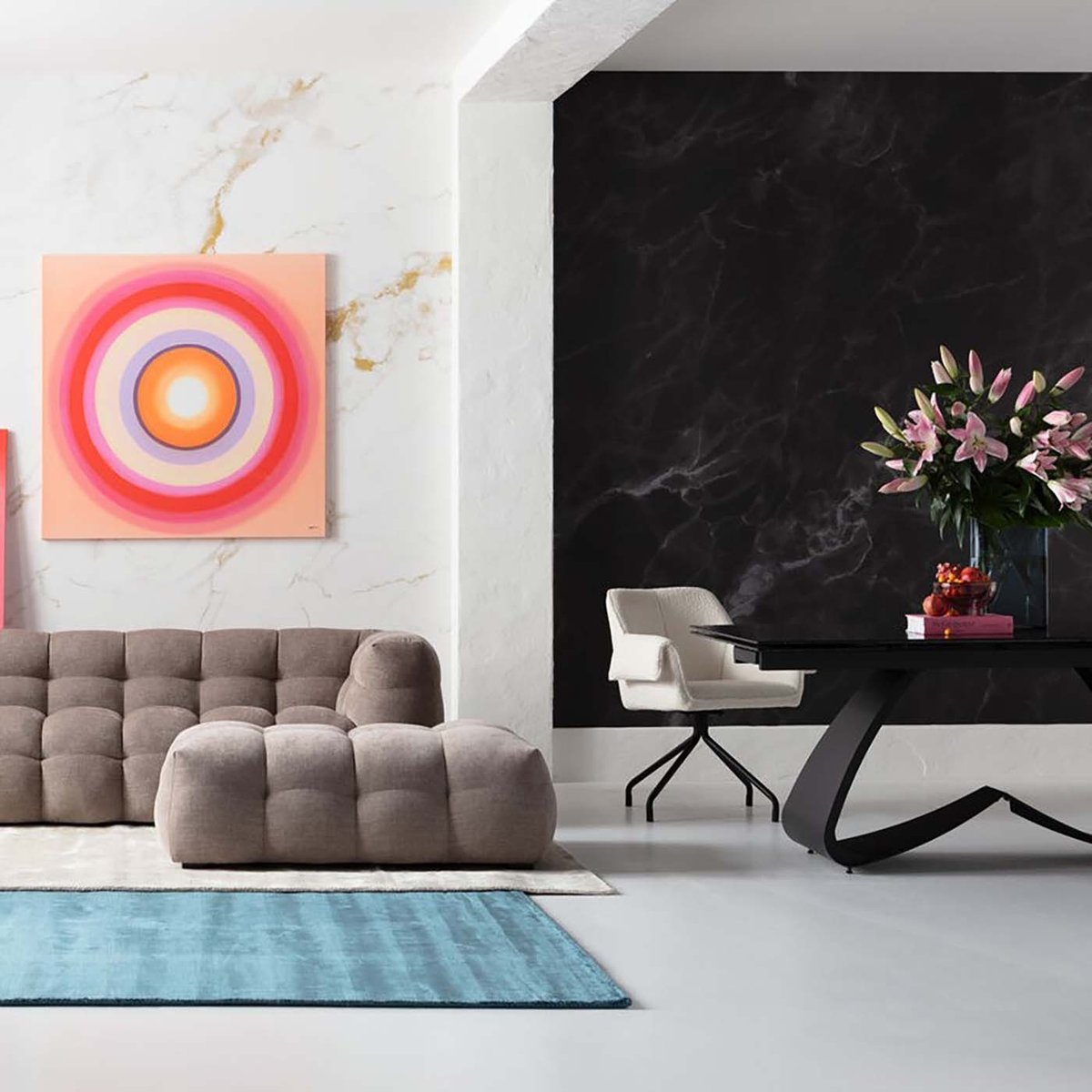 Toile en coton cercles, TENDENCY rose, KARE DESIGN