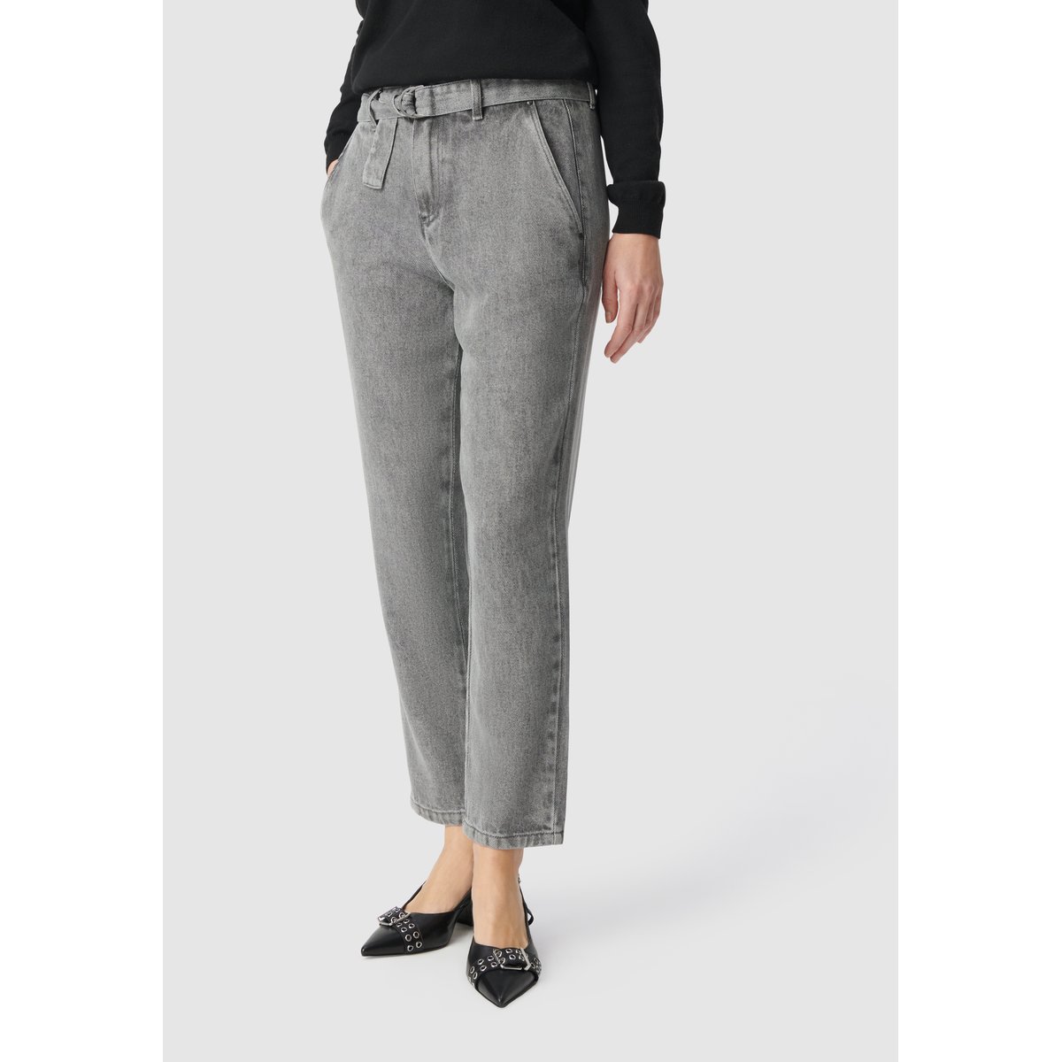 Jean baggy court ANDREA gris clair, IKKS