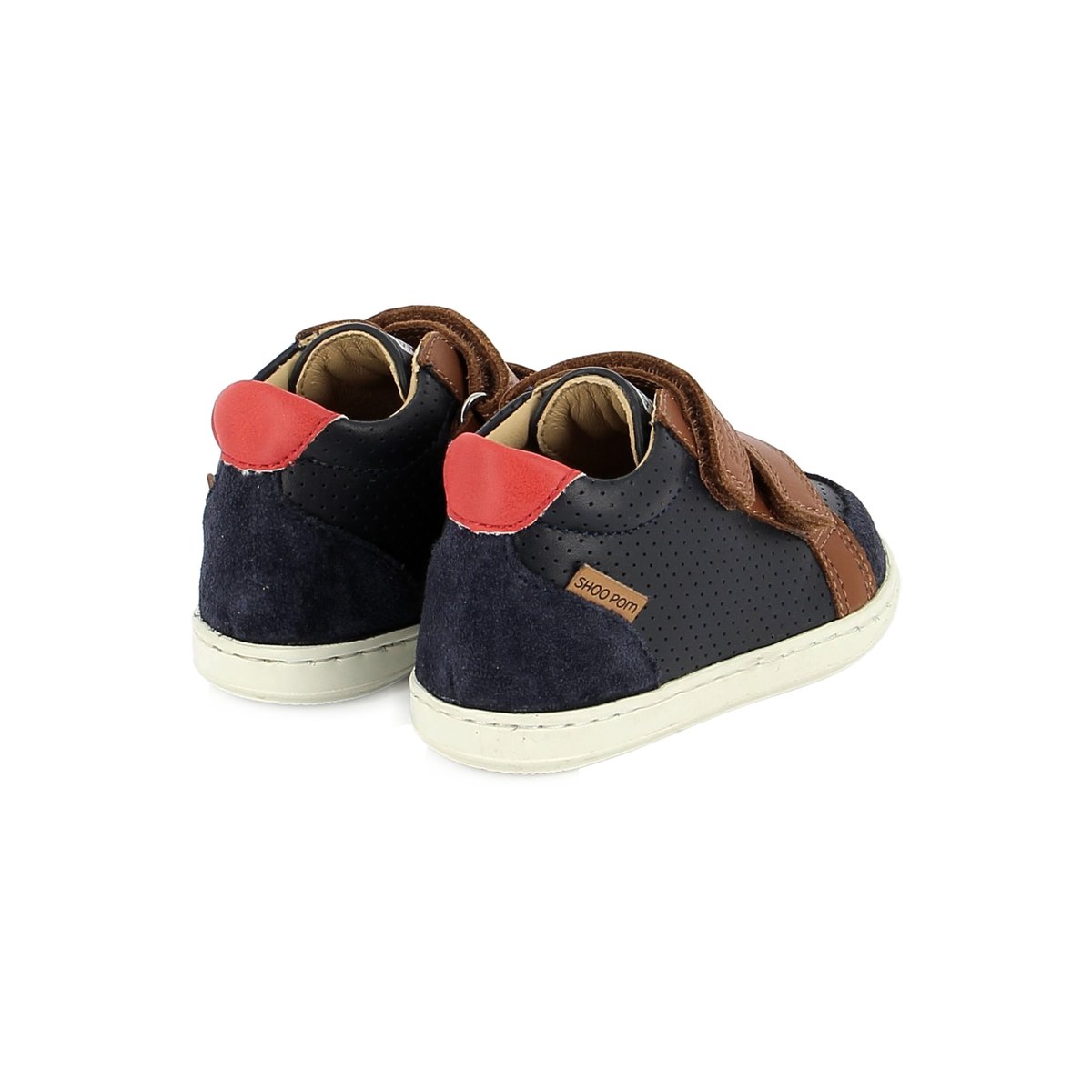 Baskets montantes à scratchs BOUBA BOX EASY marine / camel, SHOO POM