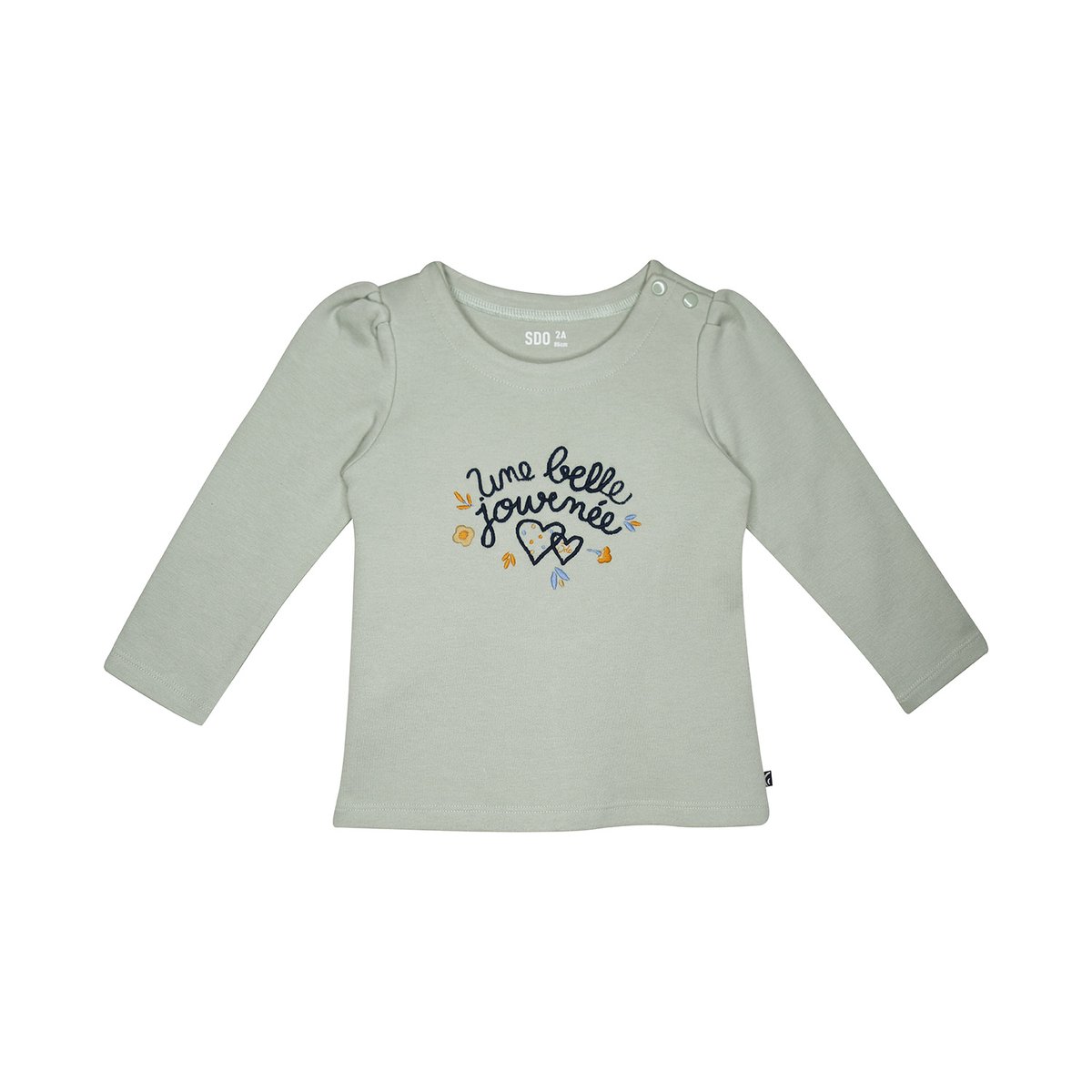 Tee shirt jessica interlock manches longues enfant vert, SUCRE D'ORGE