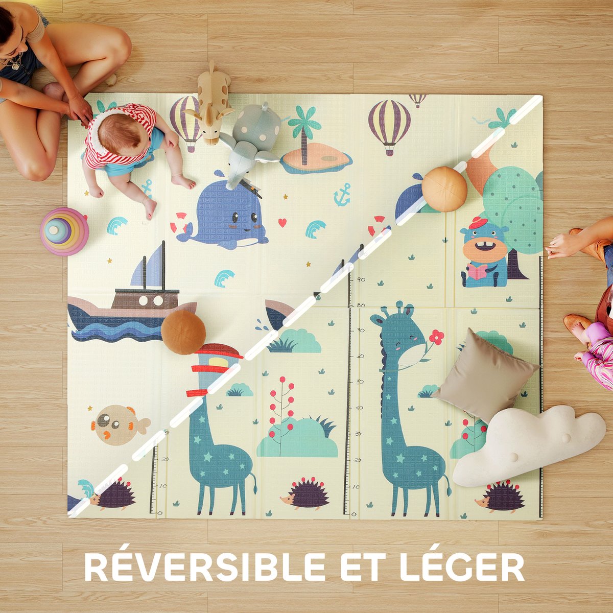Tapis de jeu pour enfants XPE Multicolore multicolore, AIYAPLAY