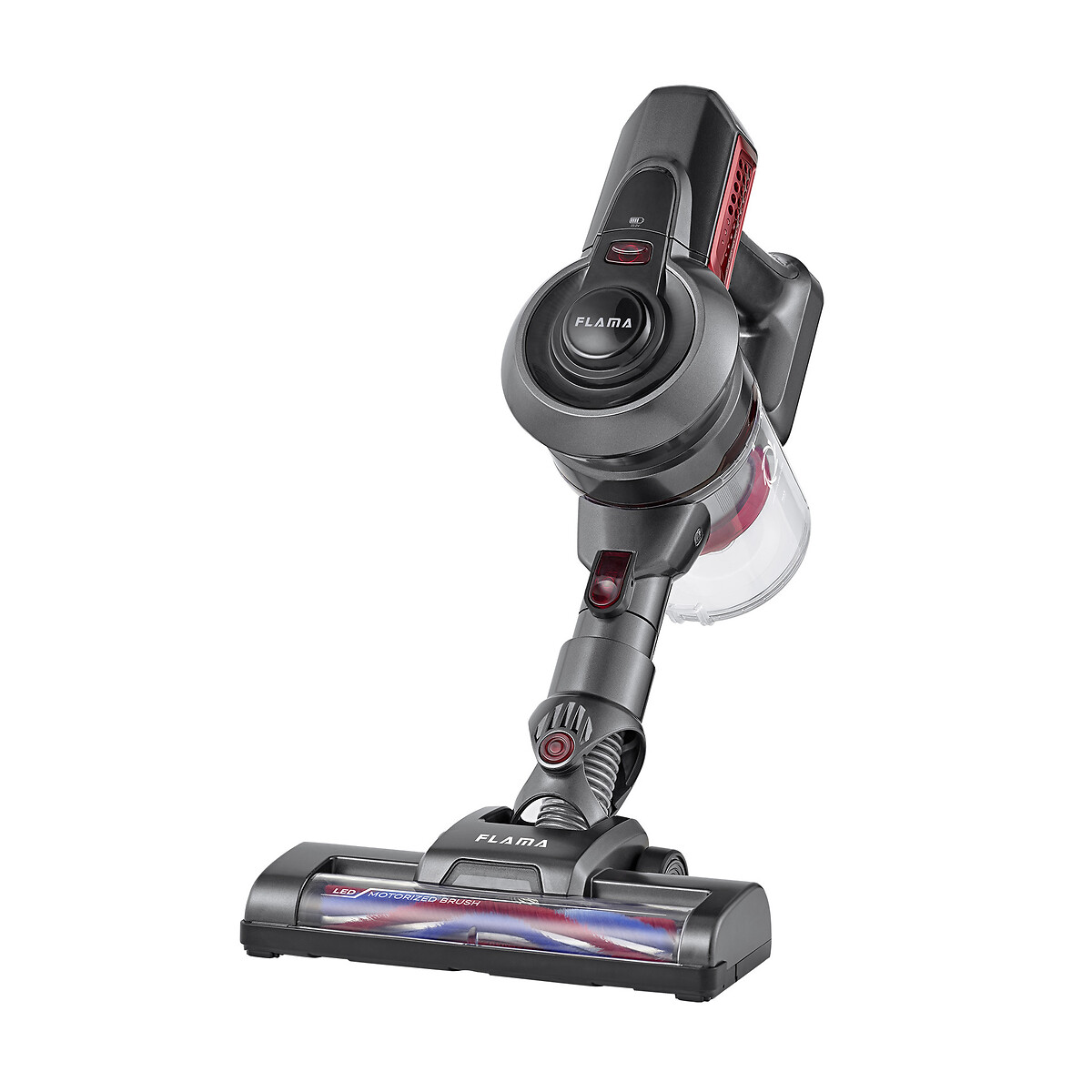 Aspirador Vertical 2 em 1 Sem Fios 22.2V 1642FL, FLAMA vermelho, FLAMA