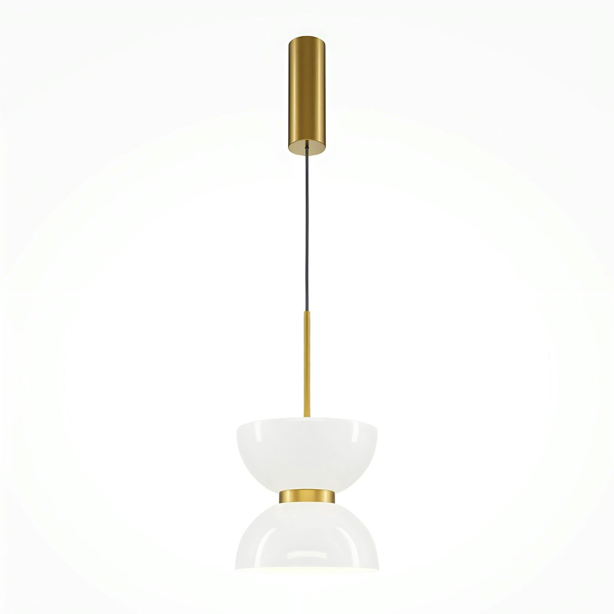 Suspension moderne métal/verre forme sablier ENID doré, PIER IMPORT