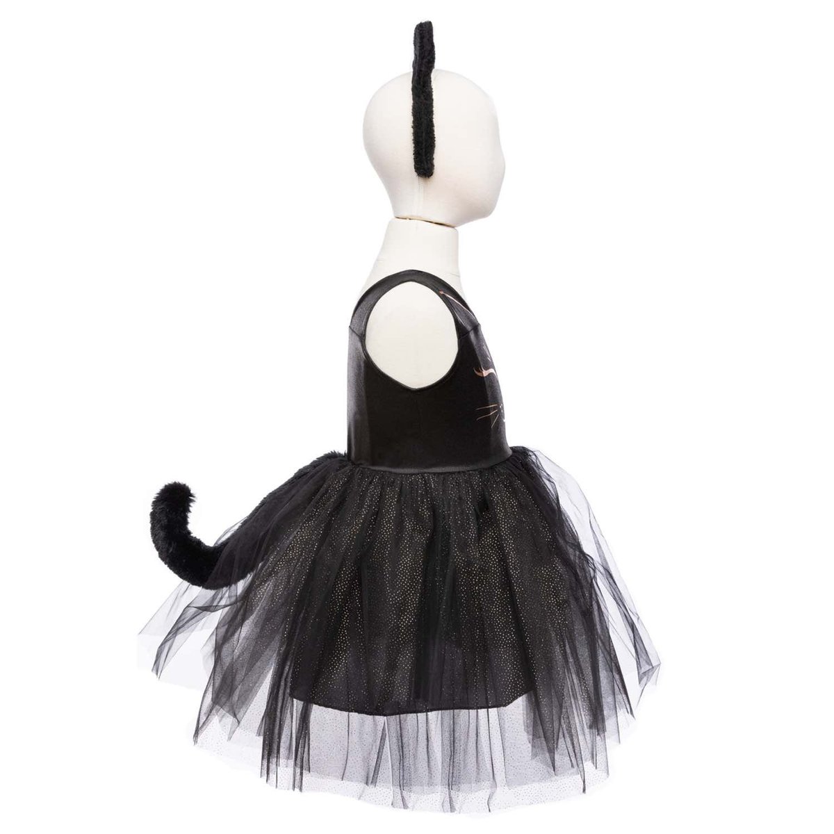 Déguisement enfant – Robe chat noir avec bandeau oreilles noir, GREAT PRETENDERS
