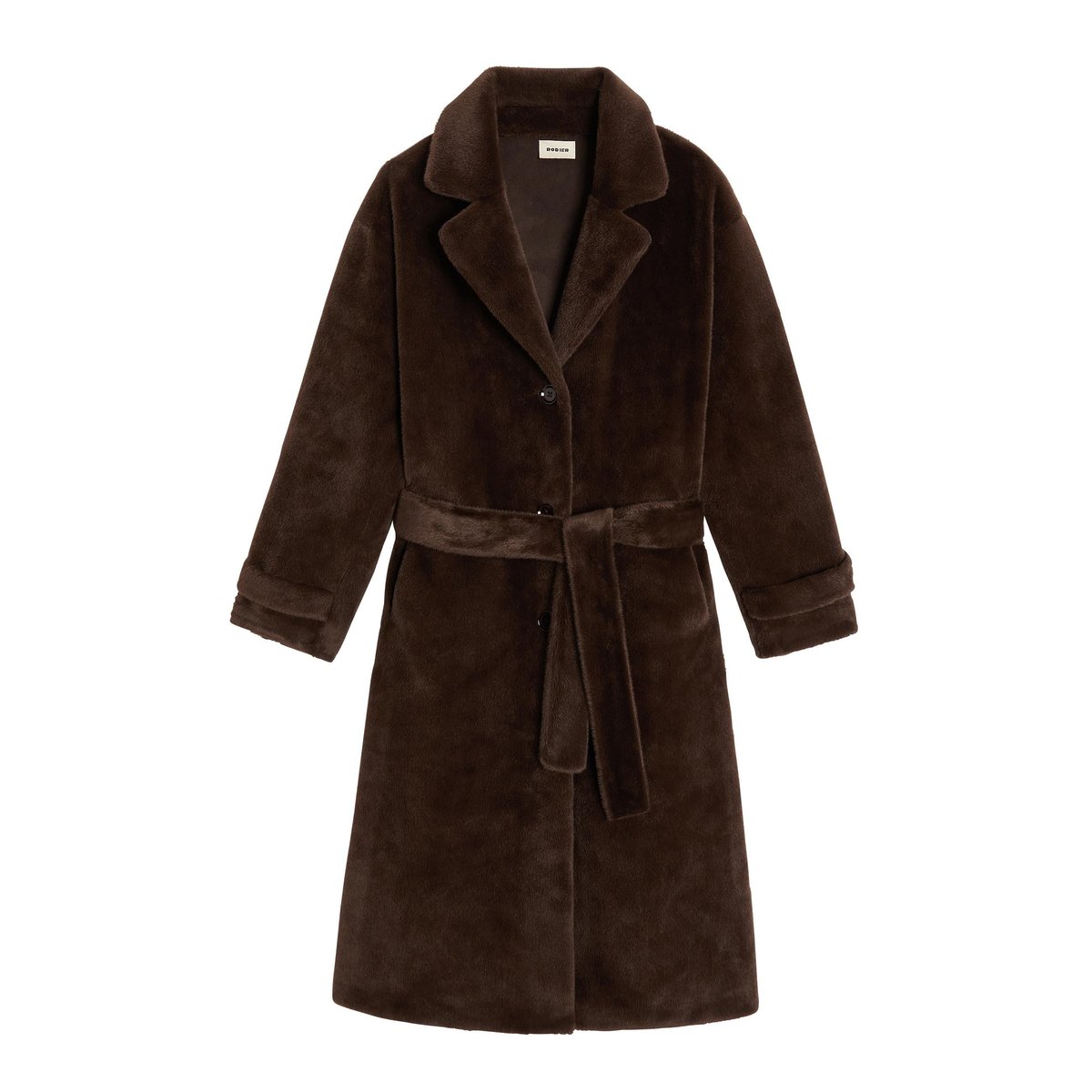 Manteau long et doux marron fonce, RODIER