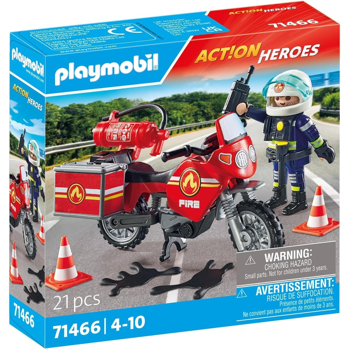 Pompier et moto Hereos pompier et moto, PLAYMOBIL