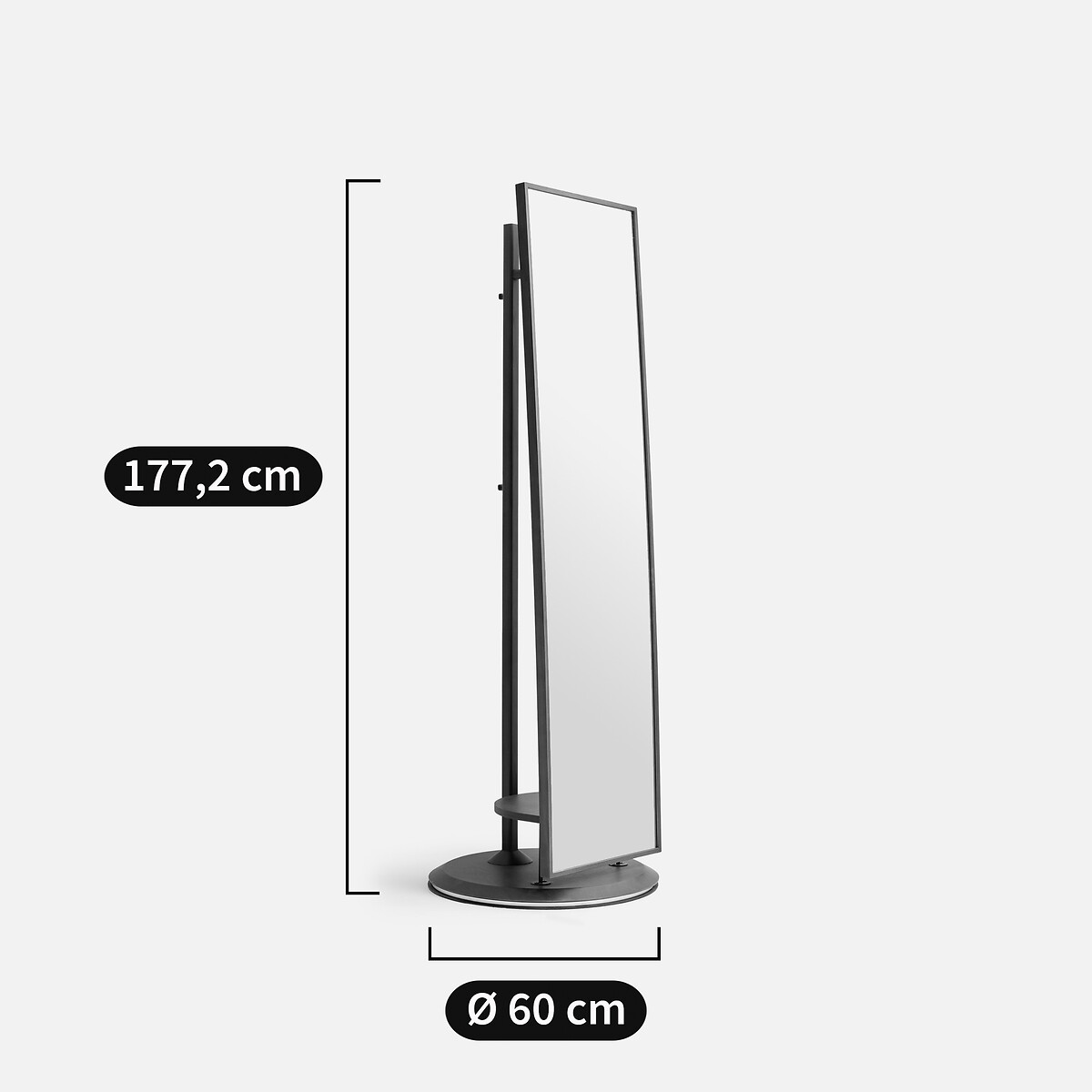 Miroir sur pied en noyer, hauteur 177,2 cm, LYANNA noyer, AM.PM