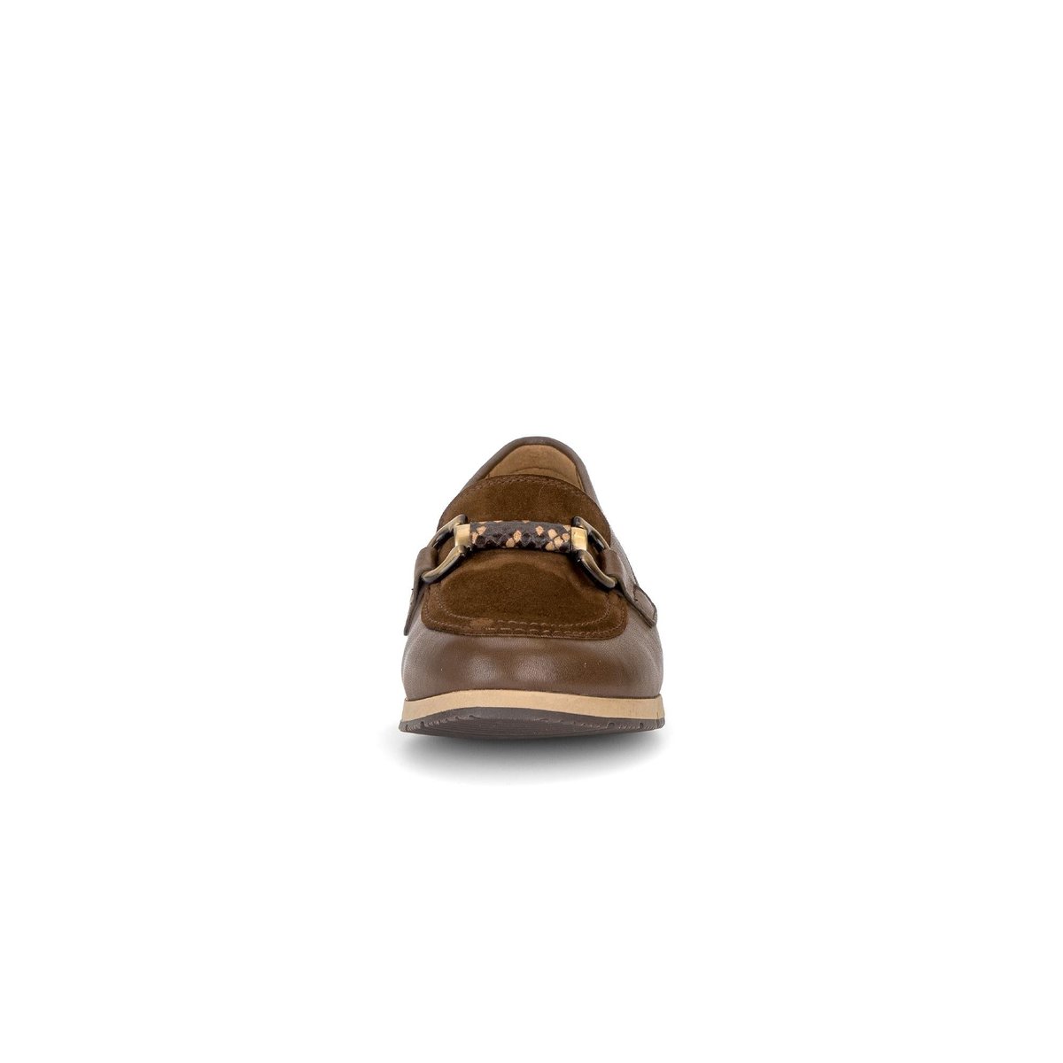 Mocassins en cuir lisse à talon compensé marron, GABOR
