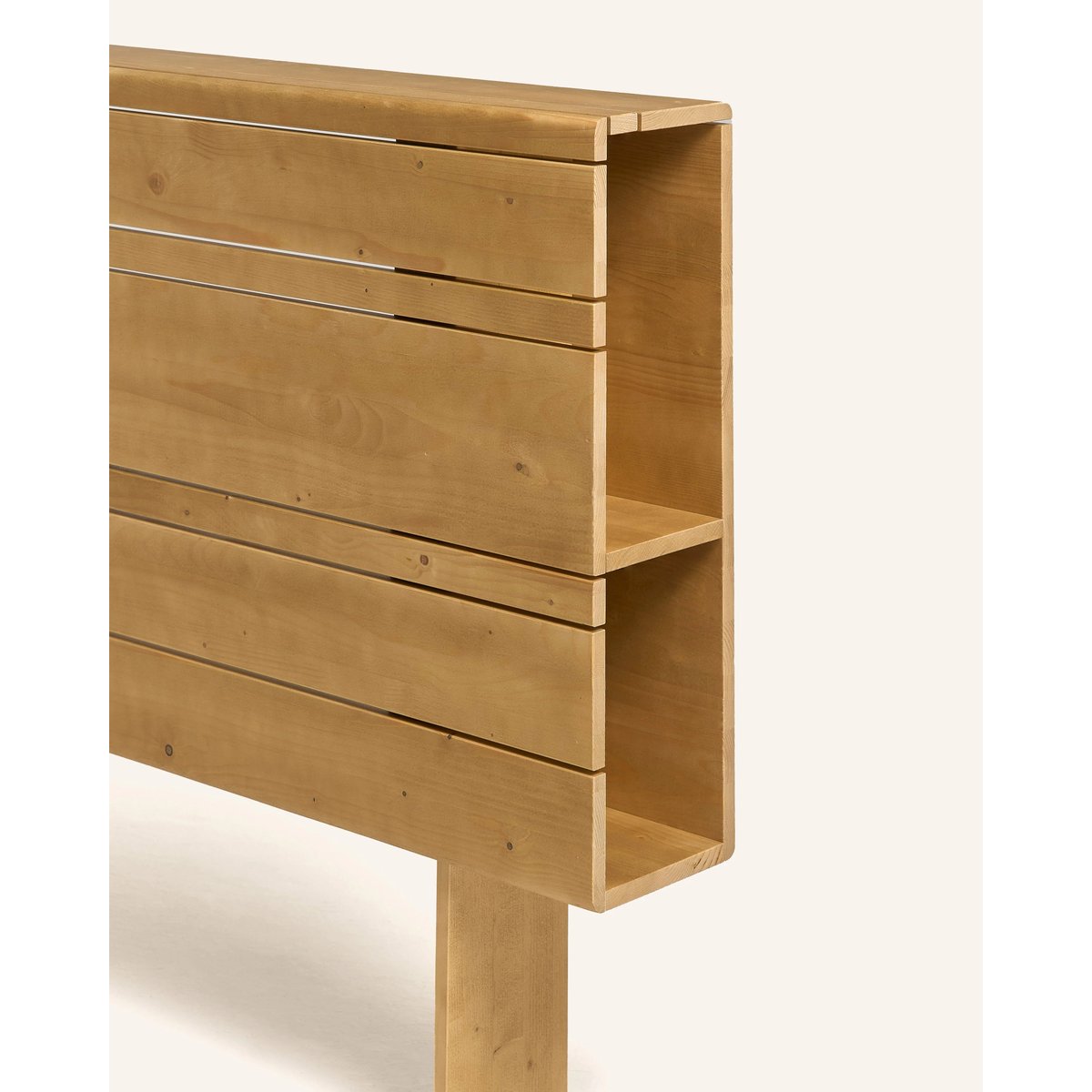 Tête de lit avec rangement en sapin massif marron clair 190 cm désert, HANNUN