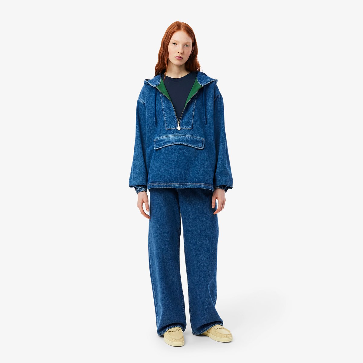 T-shirt relaxed fit coton doux bleu-166, LACOSTE